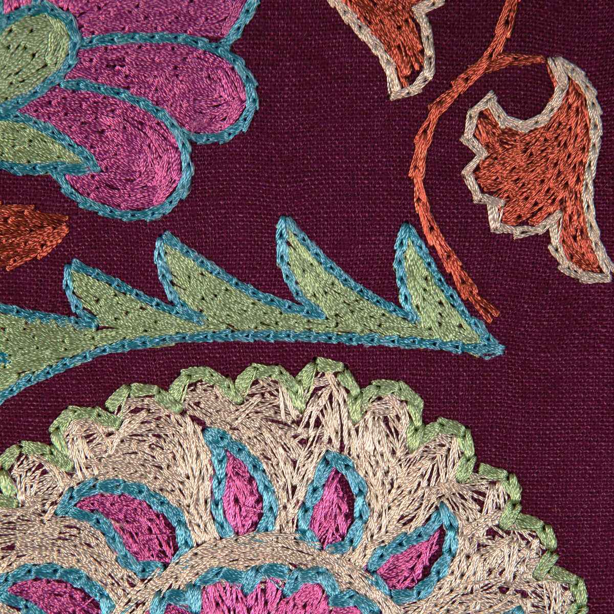 80231133100 Saanvi Emb Plum Leaf Brunschwig Fils Fabric - BRUNSCHWIG & FILS Fabric