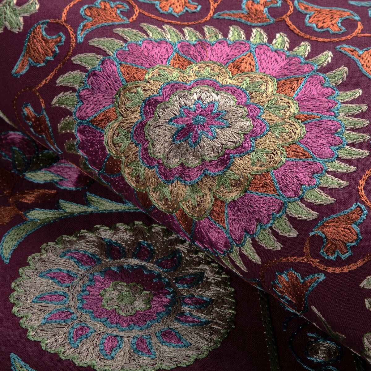 80231133100 Saanvi Emb Plum Leaf Brunschwig Fils Fabric - BRUNSCHWIG & FILS Fabric