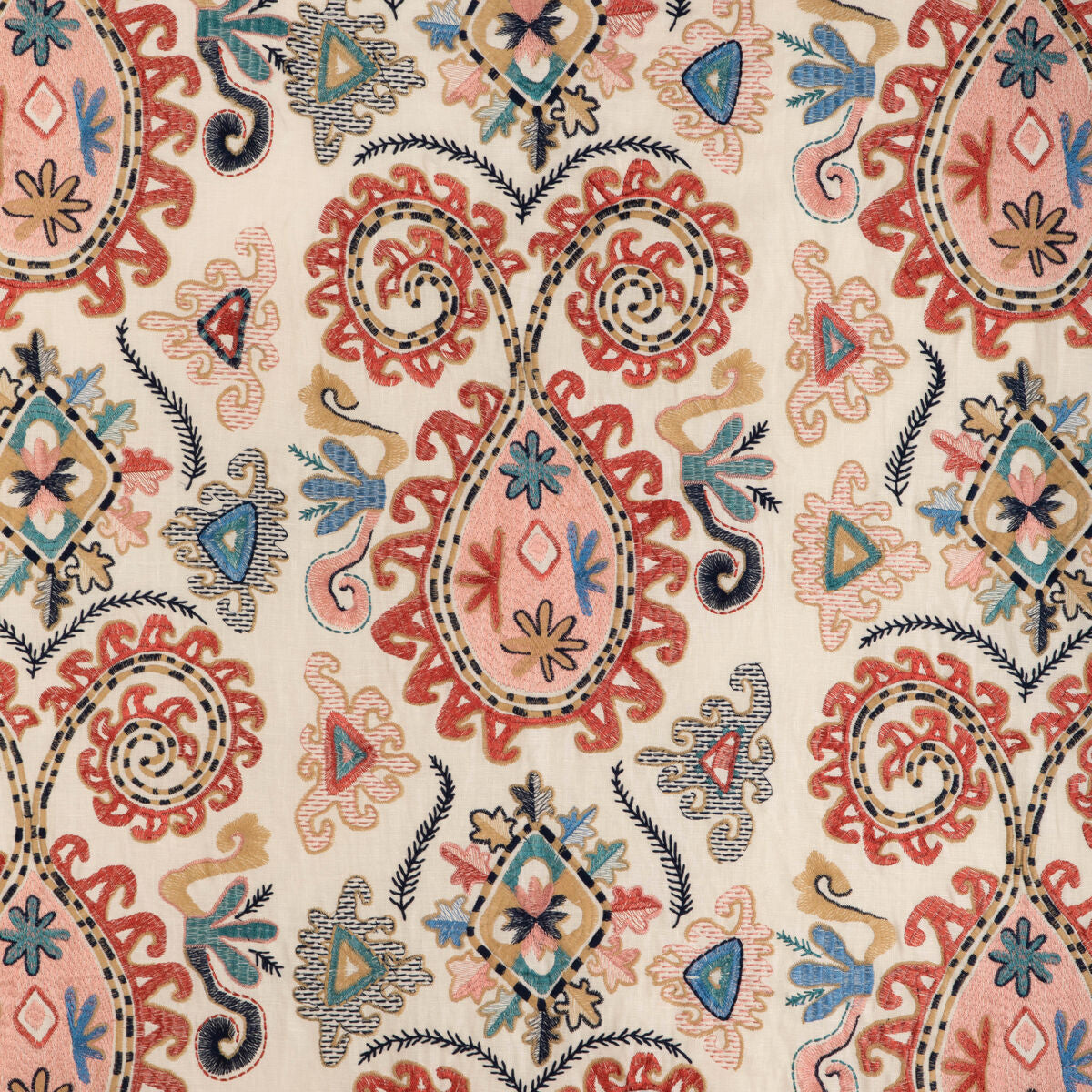 Lavali Emb - Coral/Sky - Brunschwig & Fils Fabric