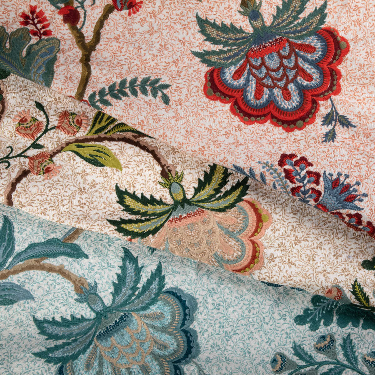 Anduze Emb - Teal/Sky - BRUNSCHWIG & FILS Fabric