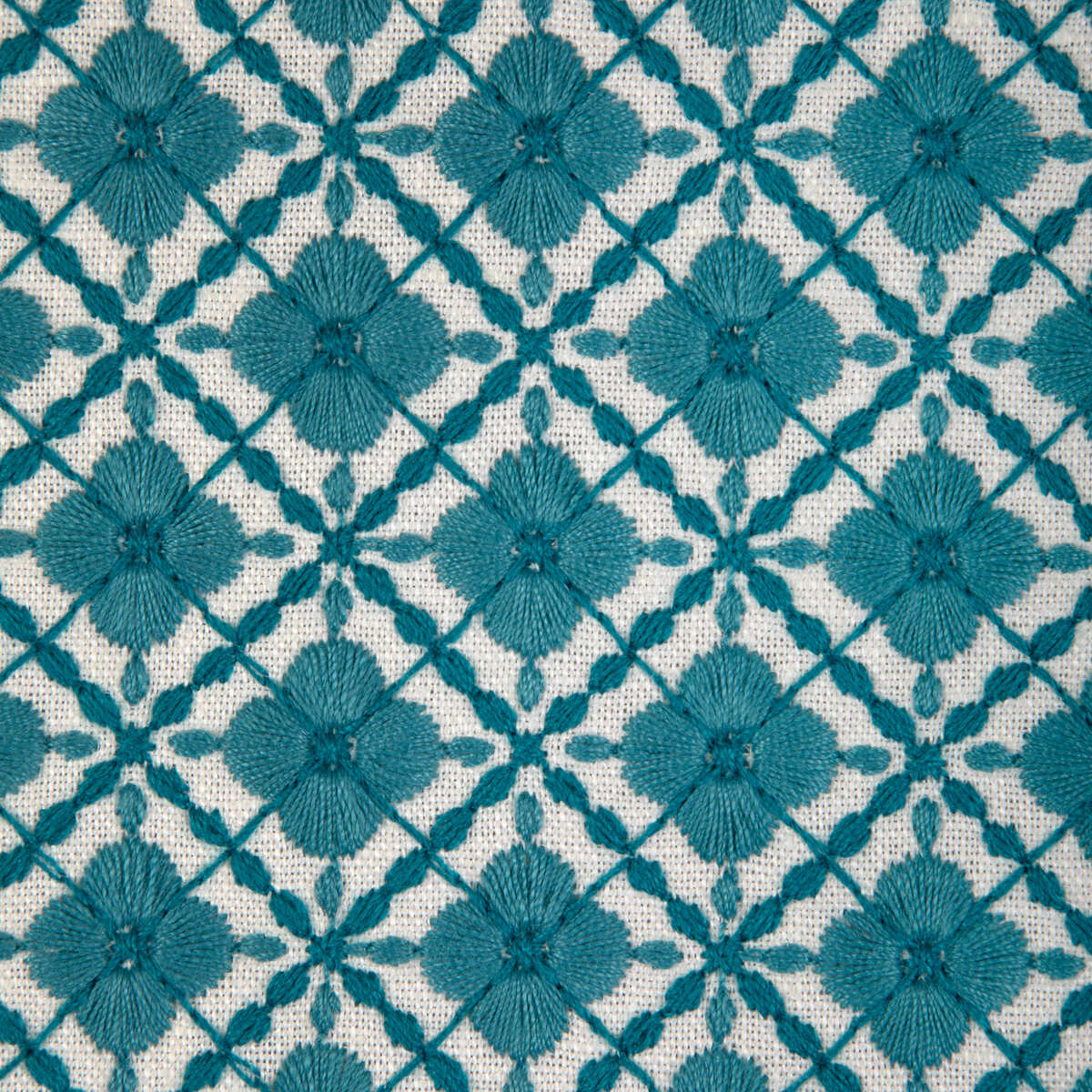 Ines Emb - Aqua - BRUNSCHWIG & FILS Fabric