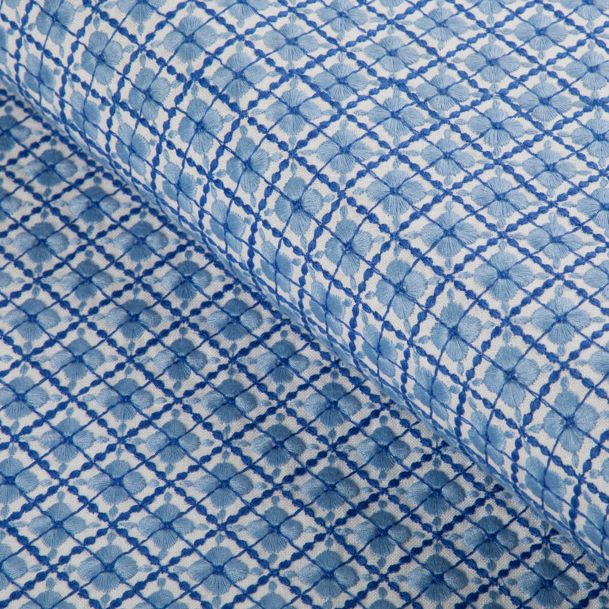 Ines Emb - Blue - BRUNSCHWIG & FILS Fabric