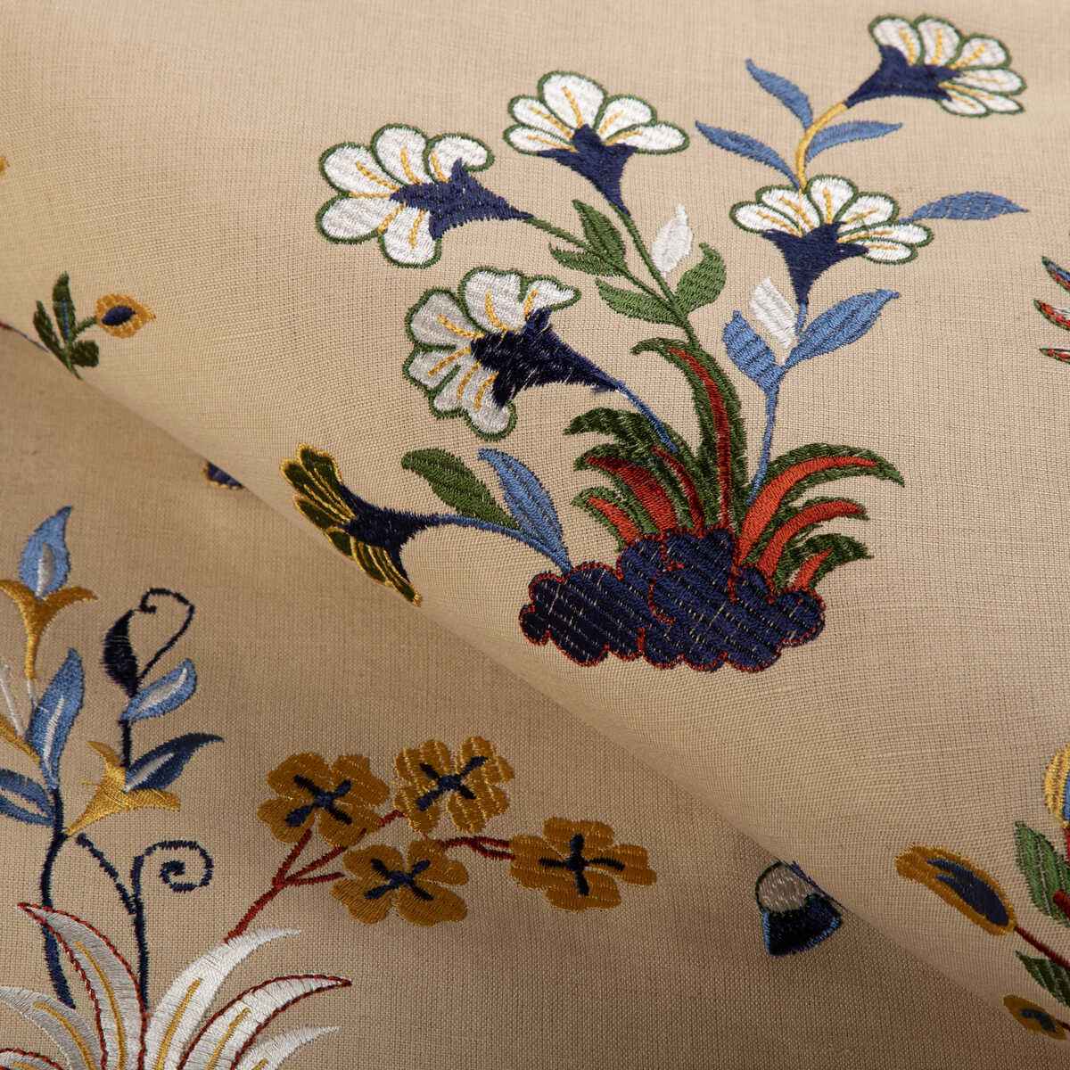 802312016240 Nayan Emb Beige Multi Brunschwig Fils Fabric - BRUNSCHWIG & FILS Fabric