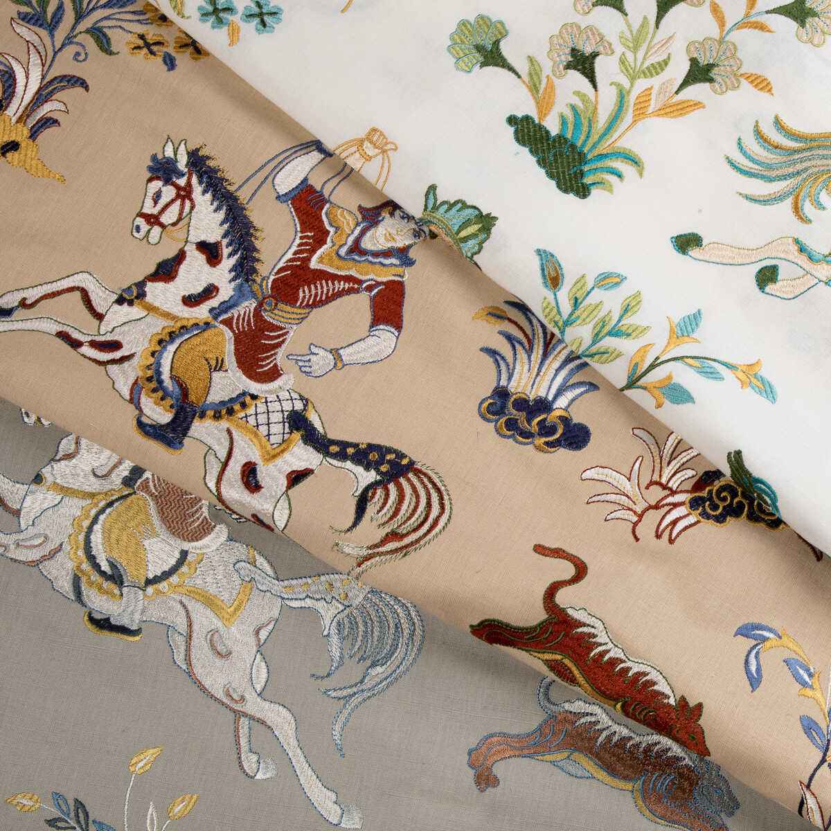 802312016240 Nayan Emb Beige Multi Brunschwig Fils Fabric - BRUNSCHWIG & FILS Fabric