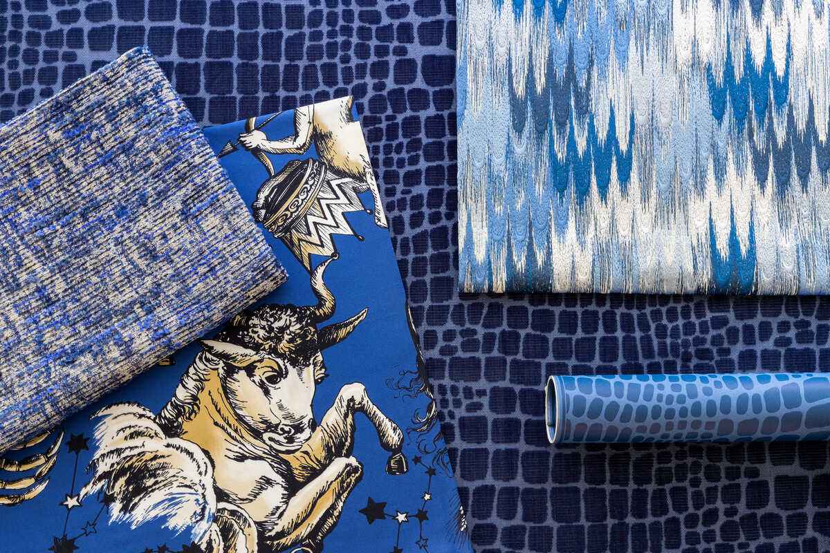 80231421550 Duval Emb Sky Lapis Brunschwig Fils Fabric - BRUNSCHWIG & FILS Fabric