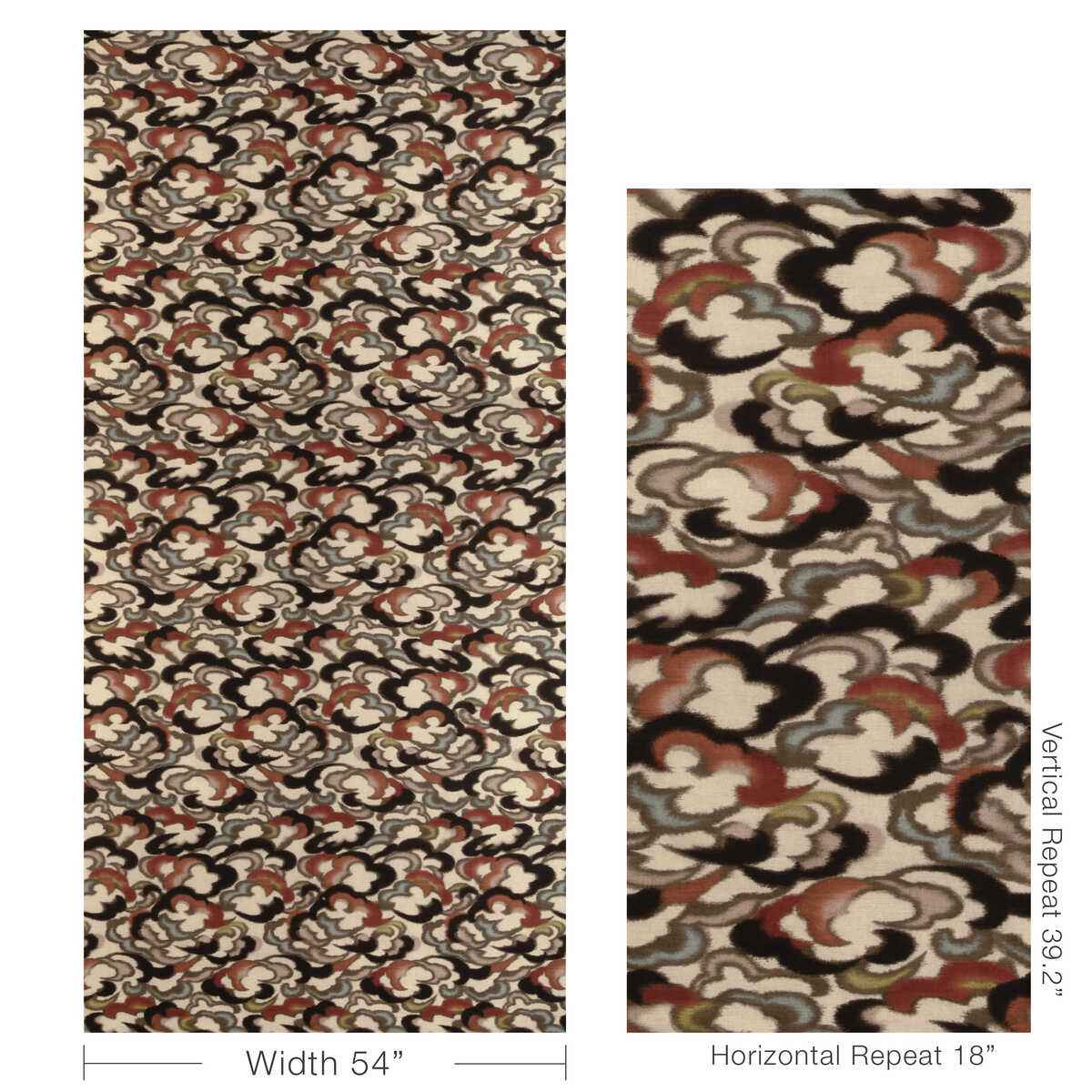 802313835240 Stratus Print Clay Multi Brunschwig Fils Fabric - BRUNSCHWIG & FILS Fabric