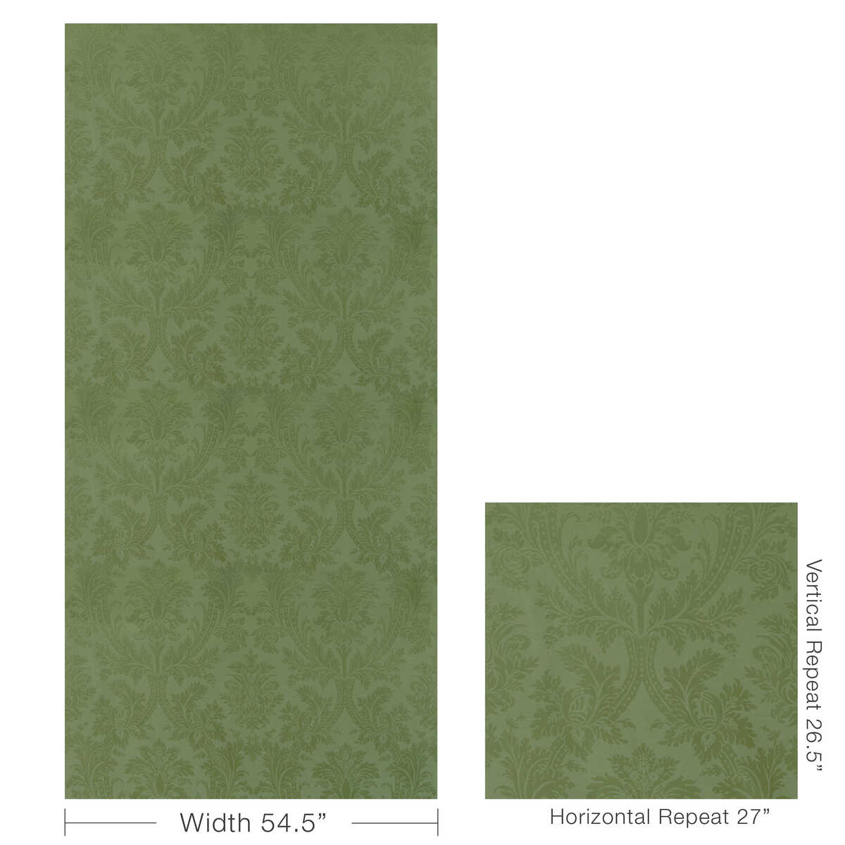 Arnaud Damask - Leaf - BRUNSCHWIG & FILS Fabric