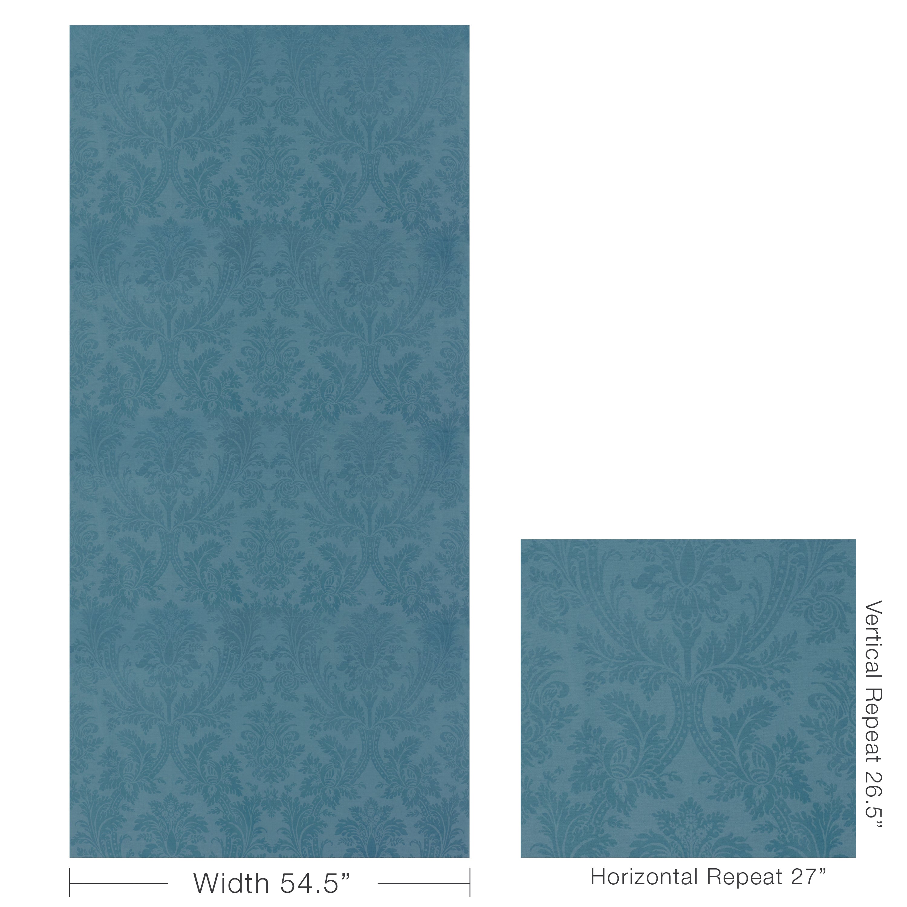 Arnaud Damask - Blue - Brunschwig & Fils Fabric