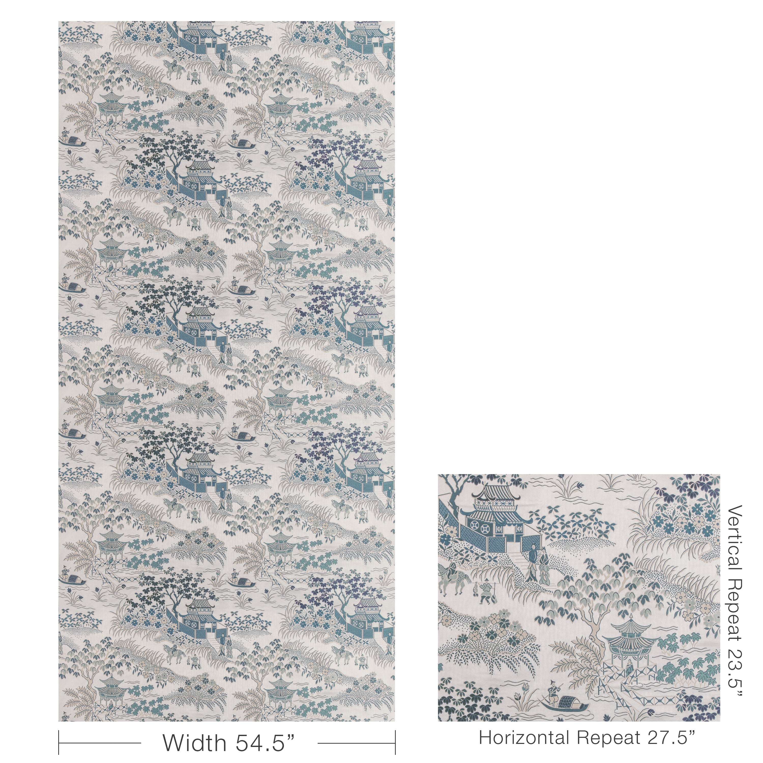 Vienne Lampas - Blue - Brunschwig & Fils Fabric