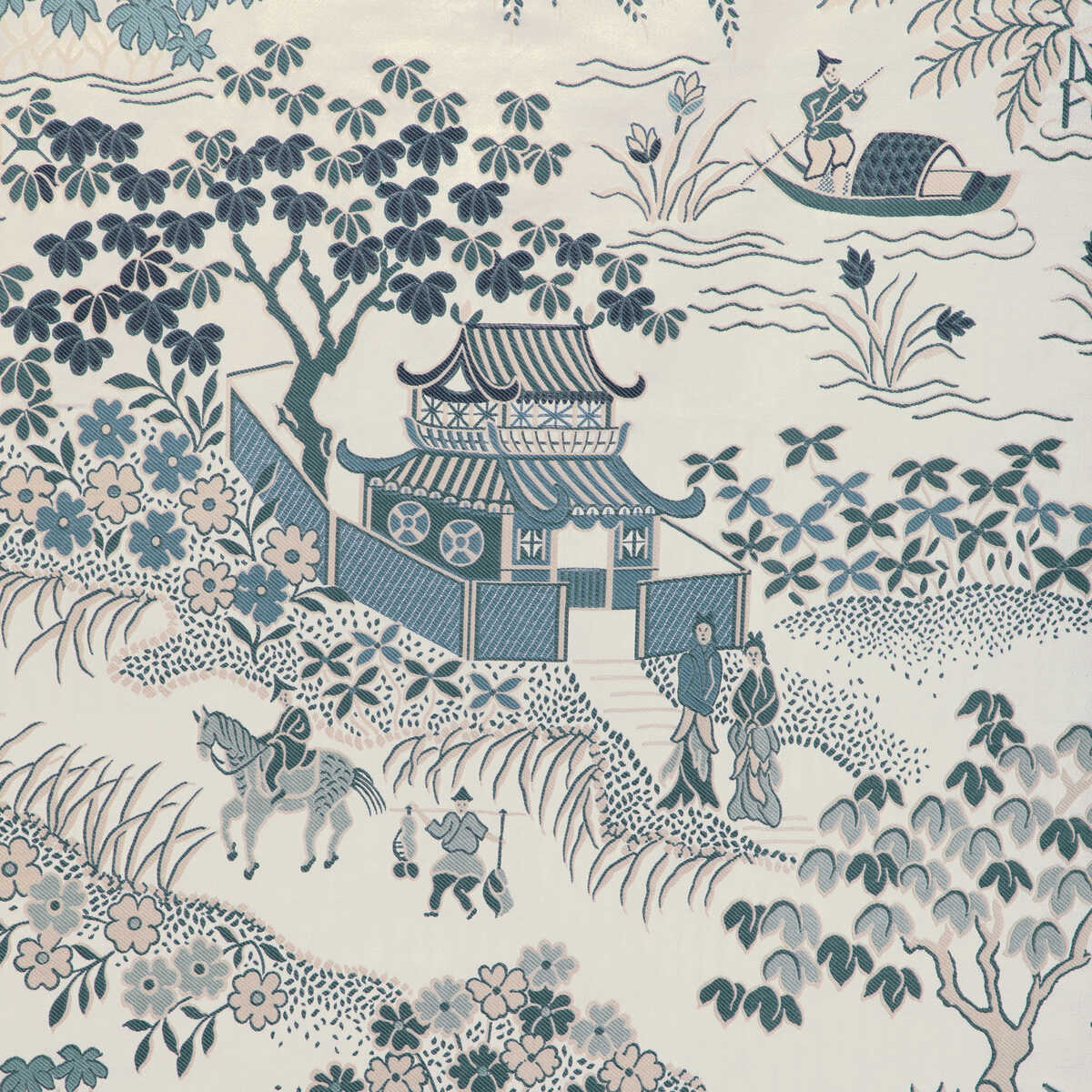 Vienne Lampas - Blue - BRUNSCHWIG & FILS Fabric