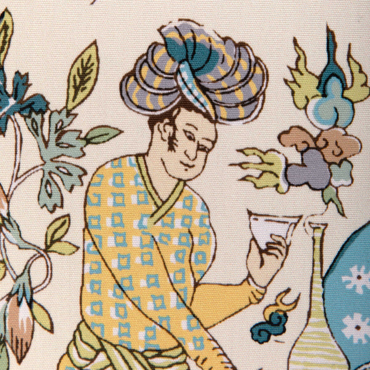 Shalimar Print - Aqua/Leaf - BRUNSCHWIG & FILS Fabric