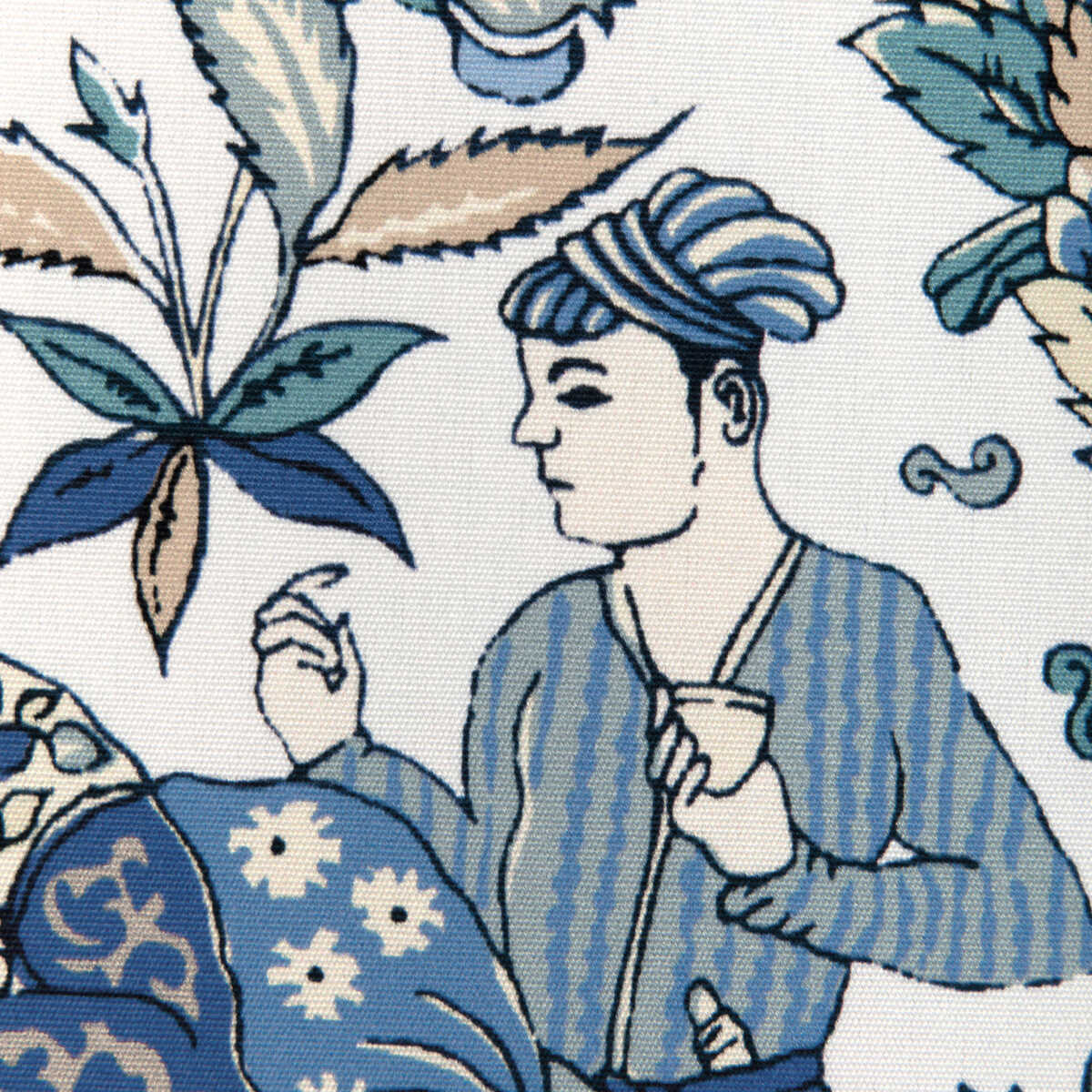 Shalimar Print - Blue/Sand - BRUNSCHWIG & FILS Fabric