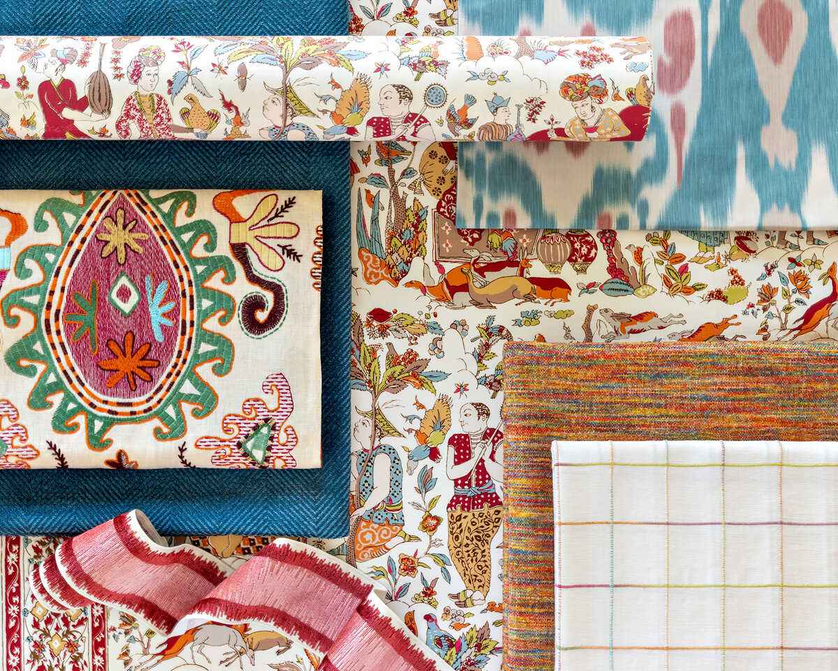 80241007160 Shalimar Print Berry Sand Brunschwig Fils Fabric - BRUNSCHWIG & FILS Fabric