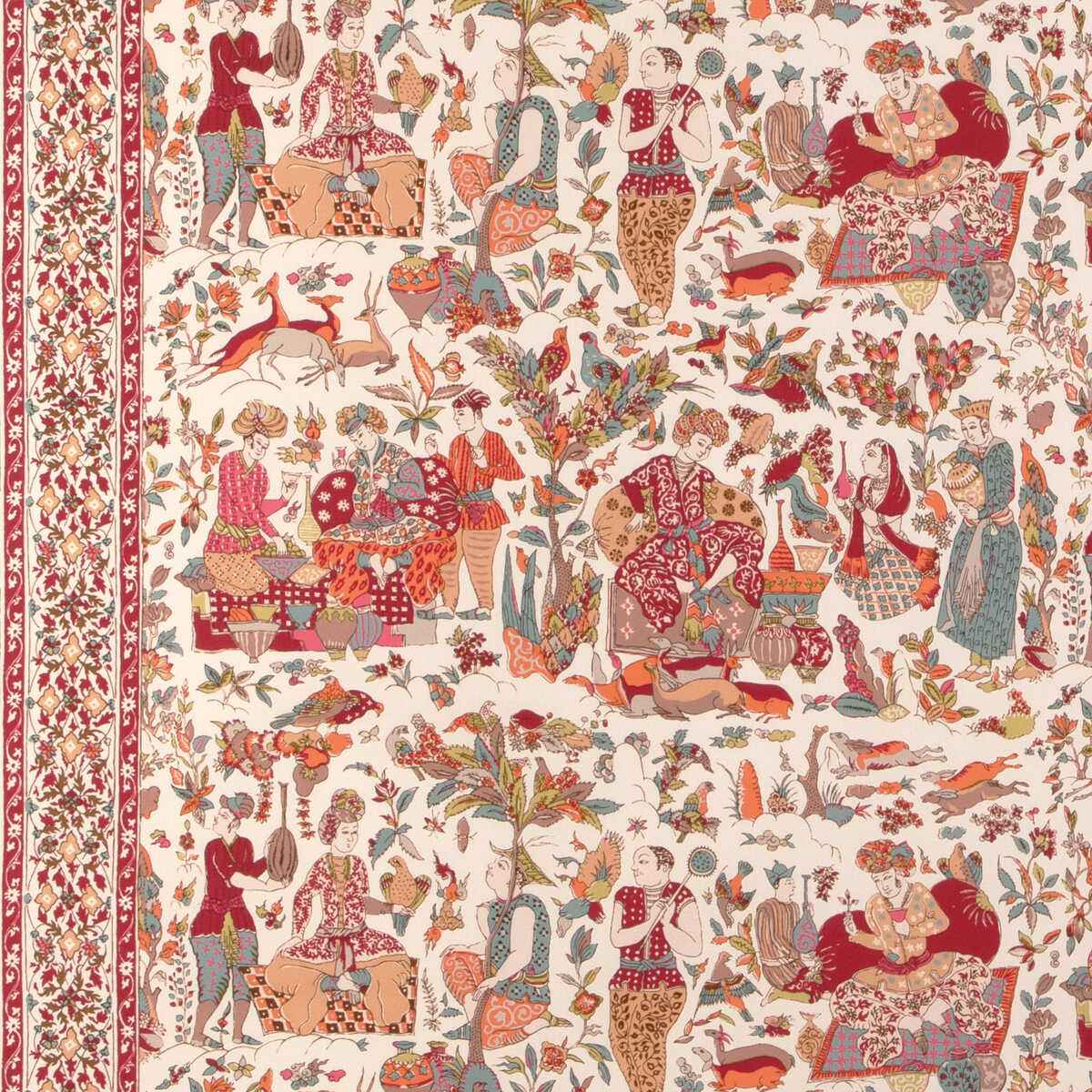 80241007160 Shalimar Print Berry Sand Brunschwig Fils Fabric - BRUNSCHWIG & FILS Fabric