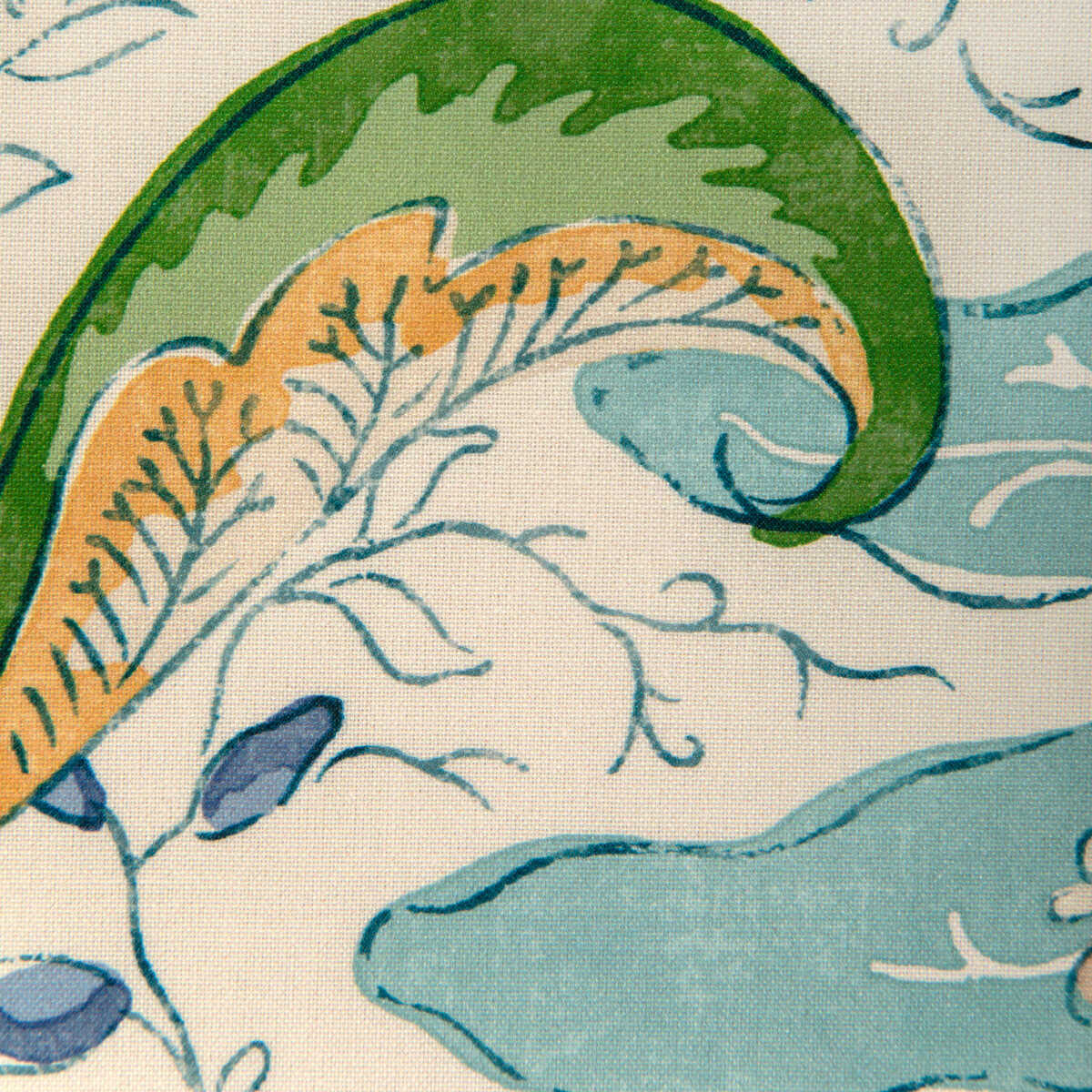Riviere Print - Aqua - BRUNSCHWIG & FILS Fabric