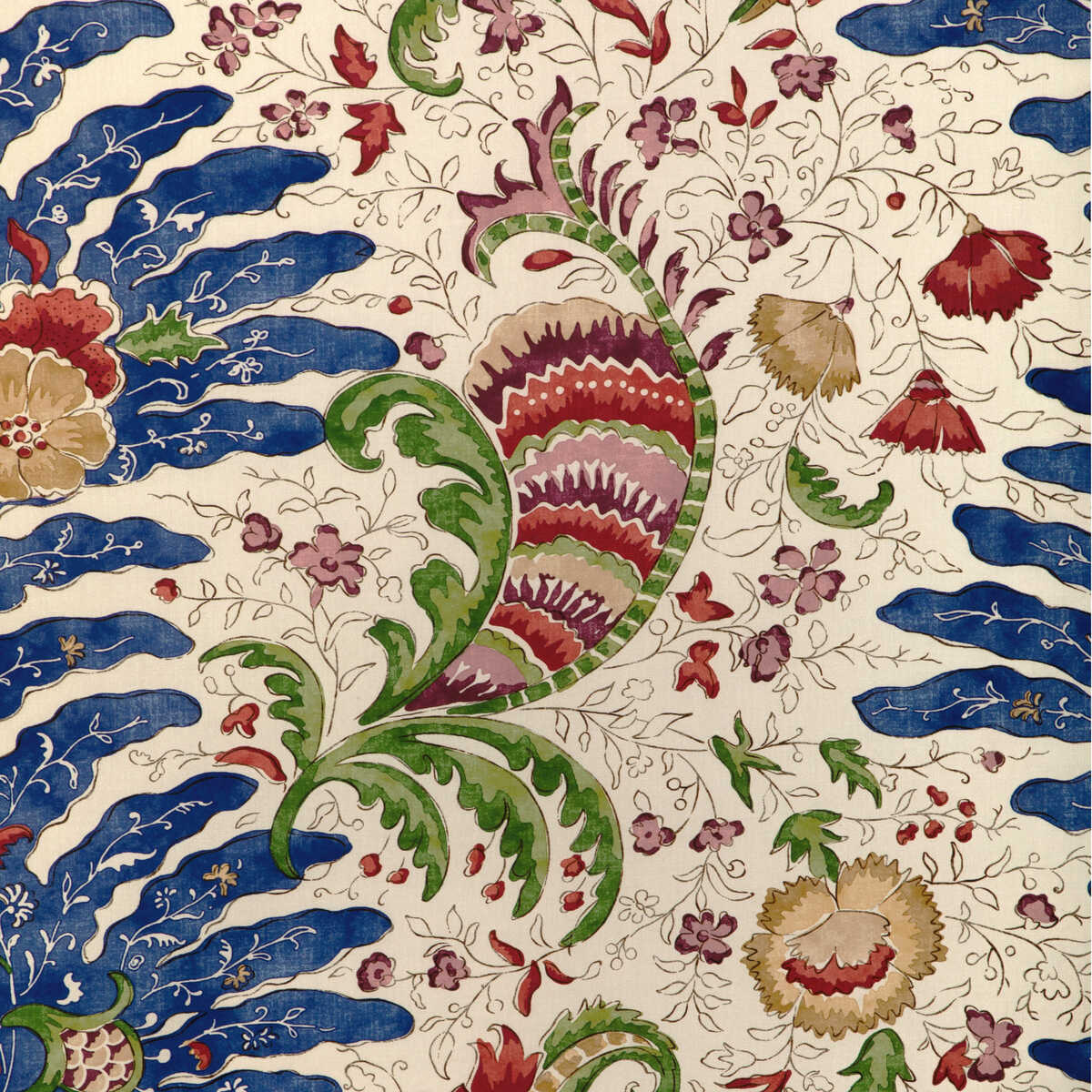 Riviere Print - Blue - BRUNSCHWIG & FILS Fabric