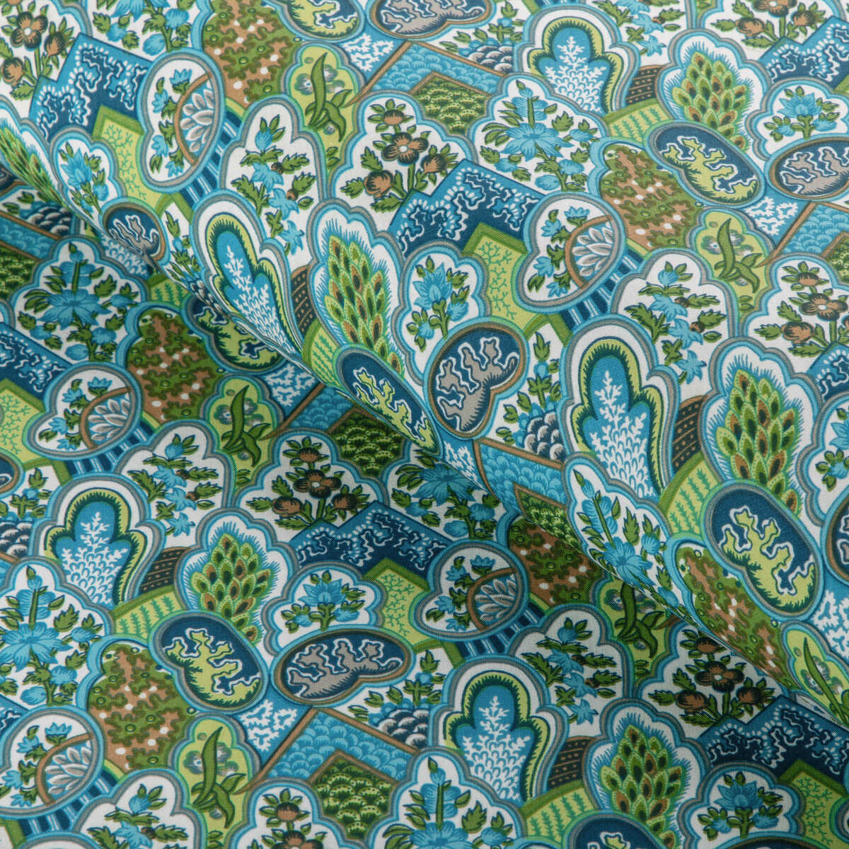 Villandry Print - Aqua - BRUNSCHWIG & FILS Fabric