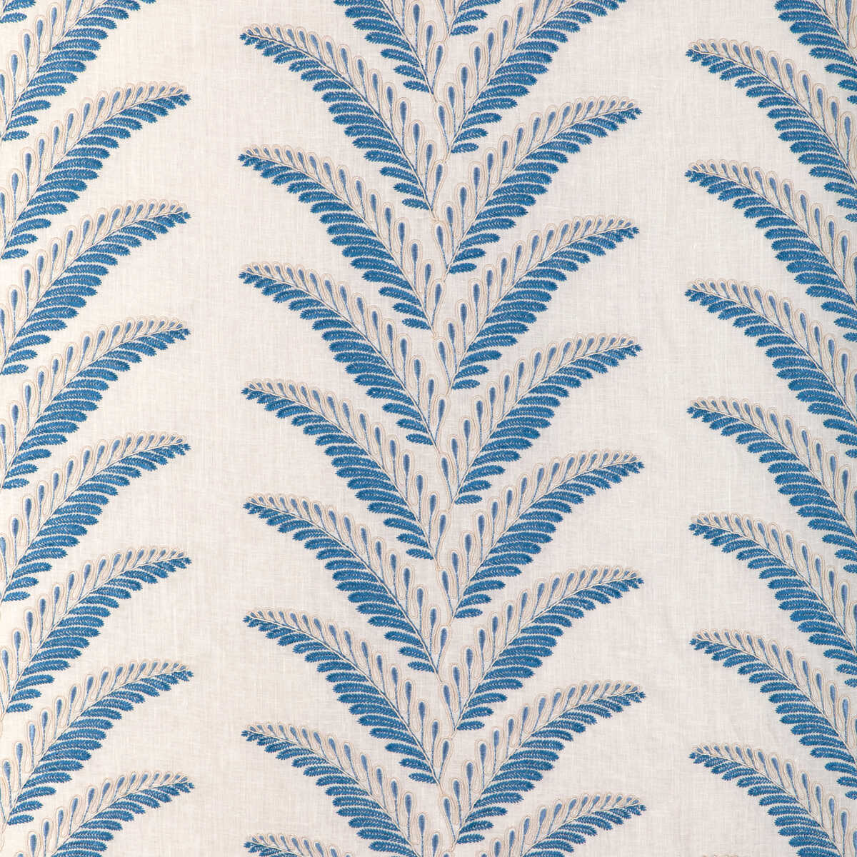 Fougere Emb - Blue - BRUNSCHWIG & FILS Fabric