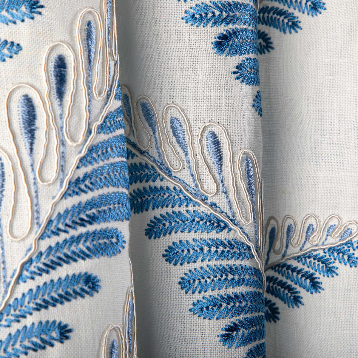 Fougere Emb - Blue - BRUNSCHWIG & FILS Fabric