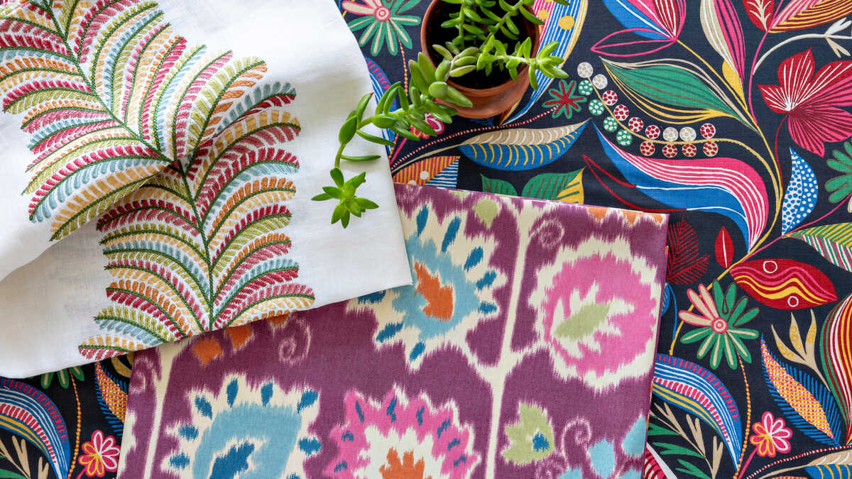 Rosendal Warp Print - Plum - BRUNSCHWIG & FILS Tela