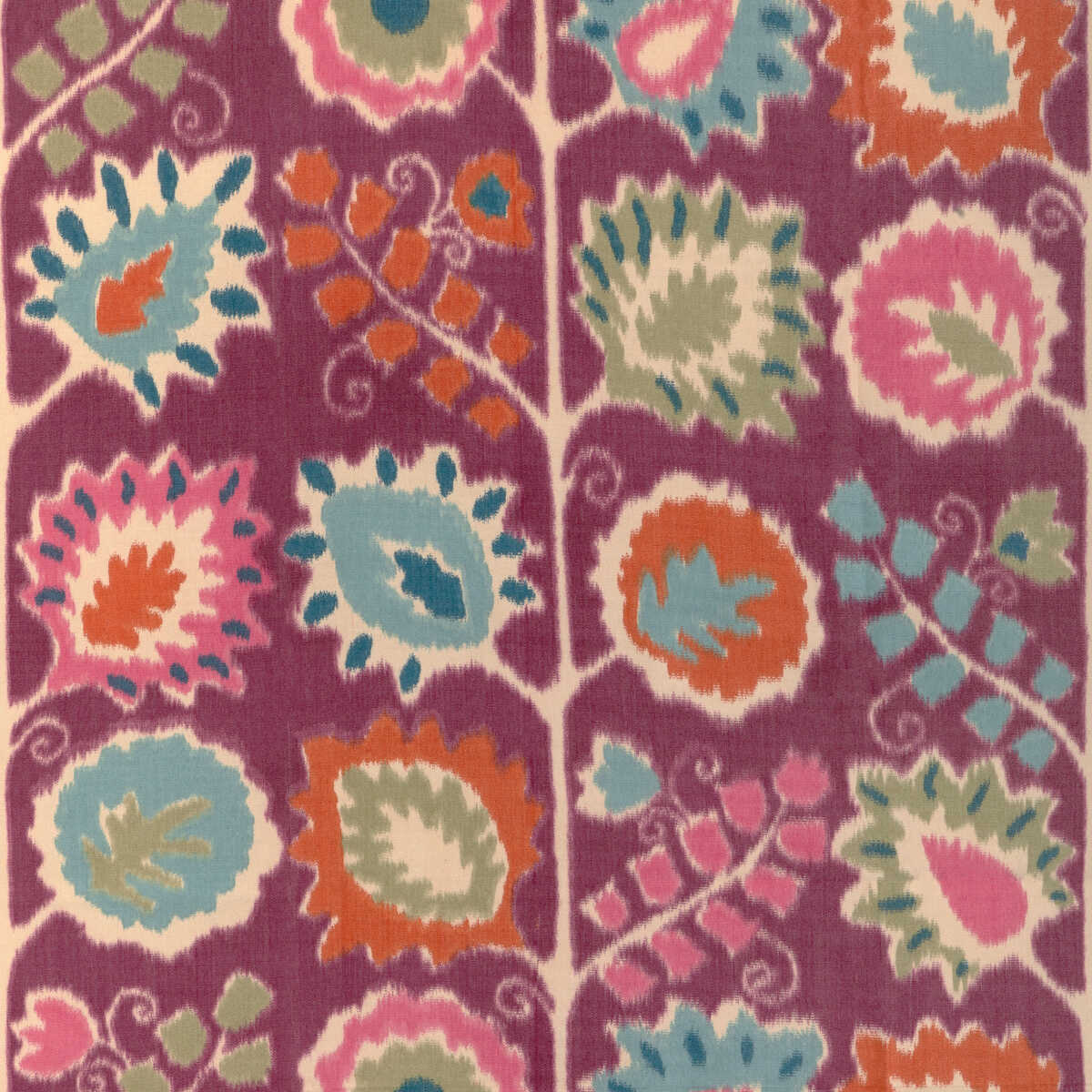 Rosendal Warp Print - Plum - BRUNSCHWIG & FILS Tela