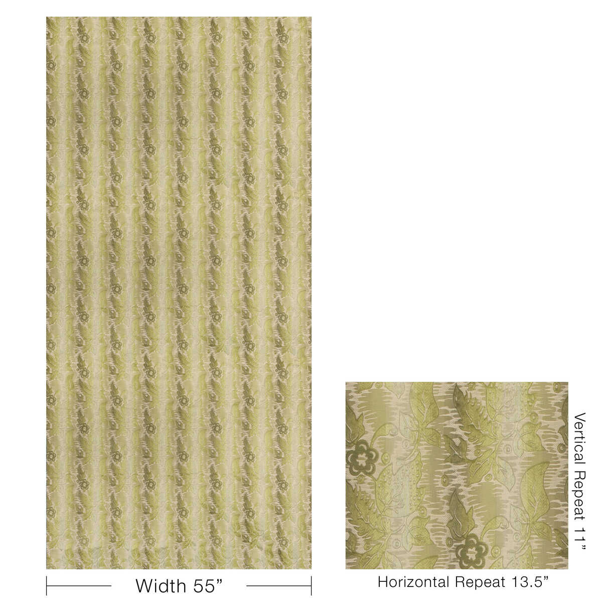 Primavera Brocatelle - Leaf - BRUNSCHWIG & FILS Fabric