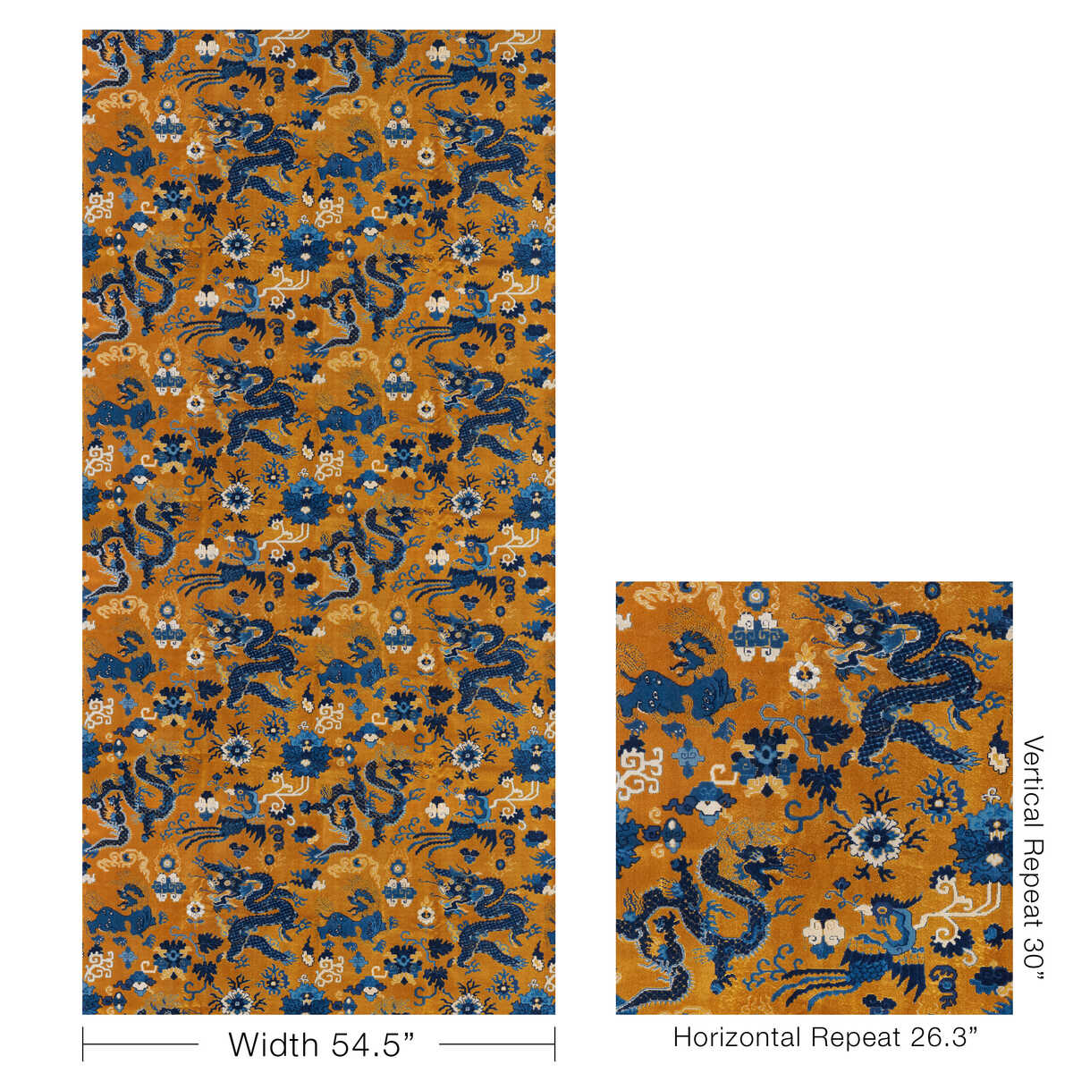 Le Dragon Velvet - Gold - BRUNSCHWIG & FILS Tela