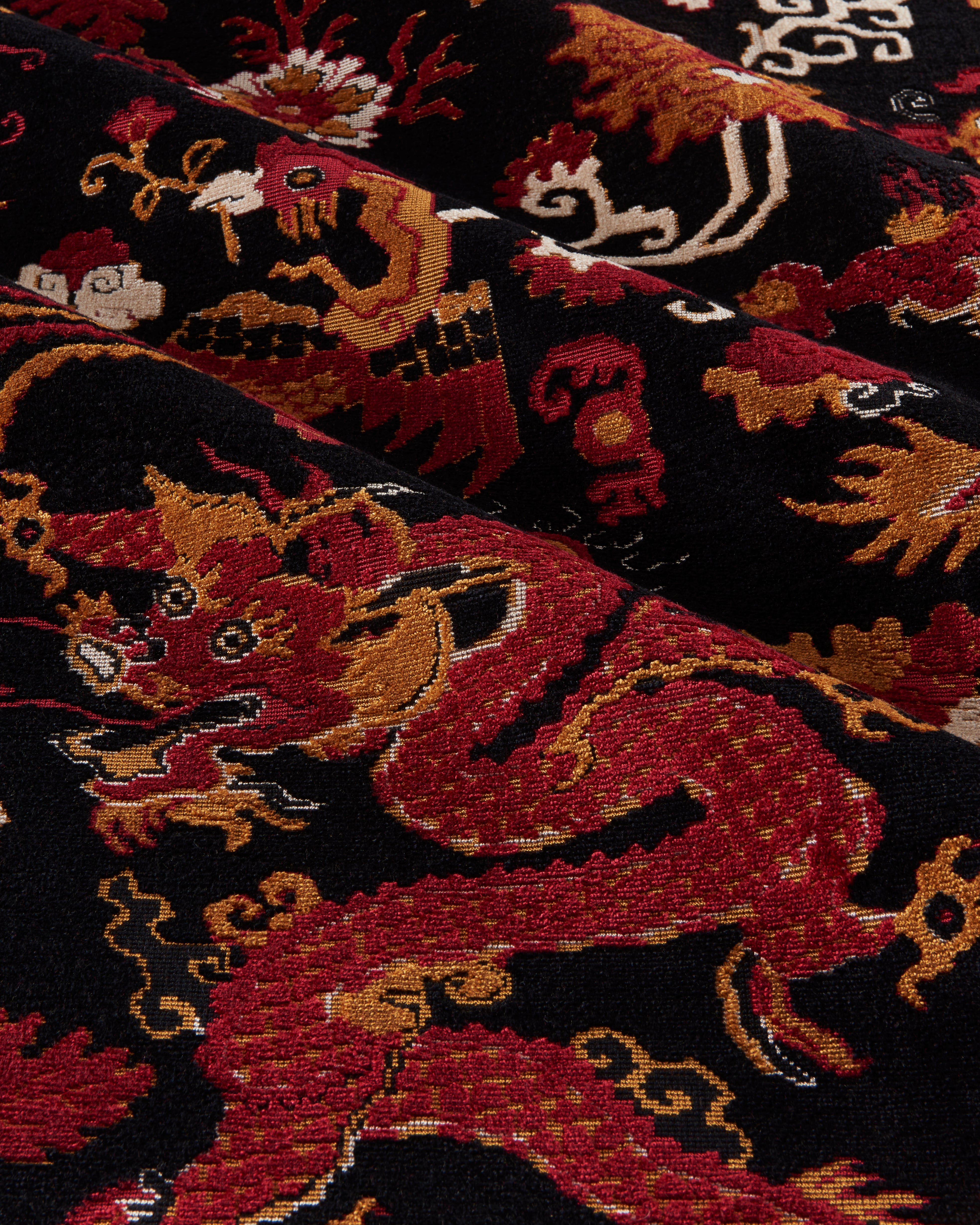 Le Dragon Velvet - Noir - Brunschwig & Fils Fabric