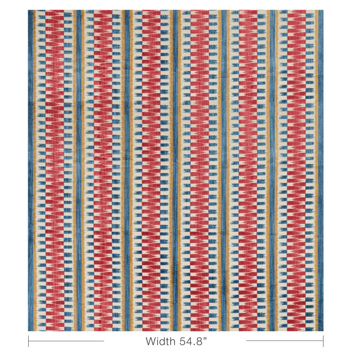 Flamme Velvet - Red/Blue - BRUNSCHWIG & FILS Fabric