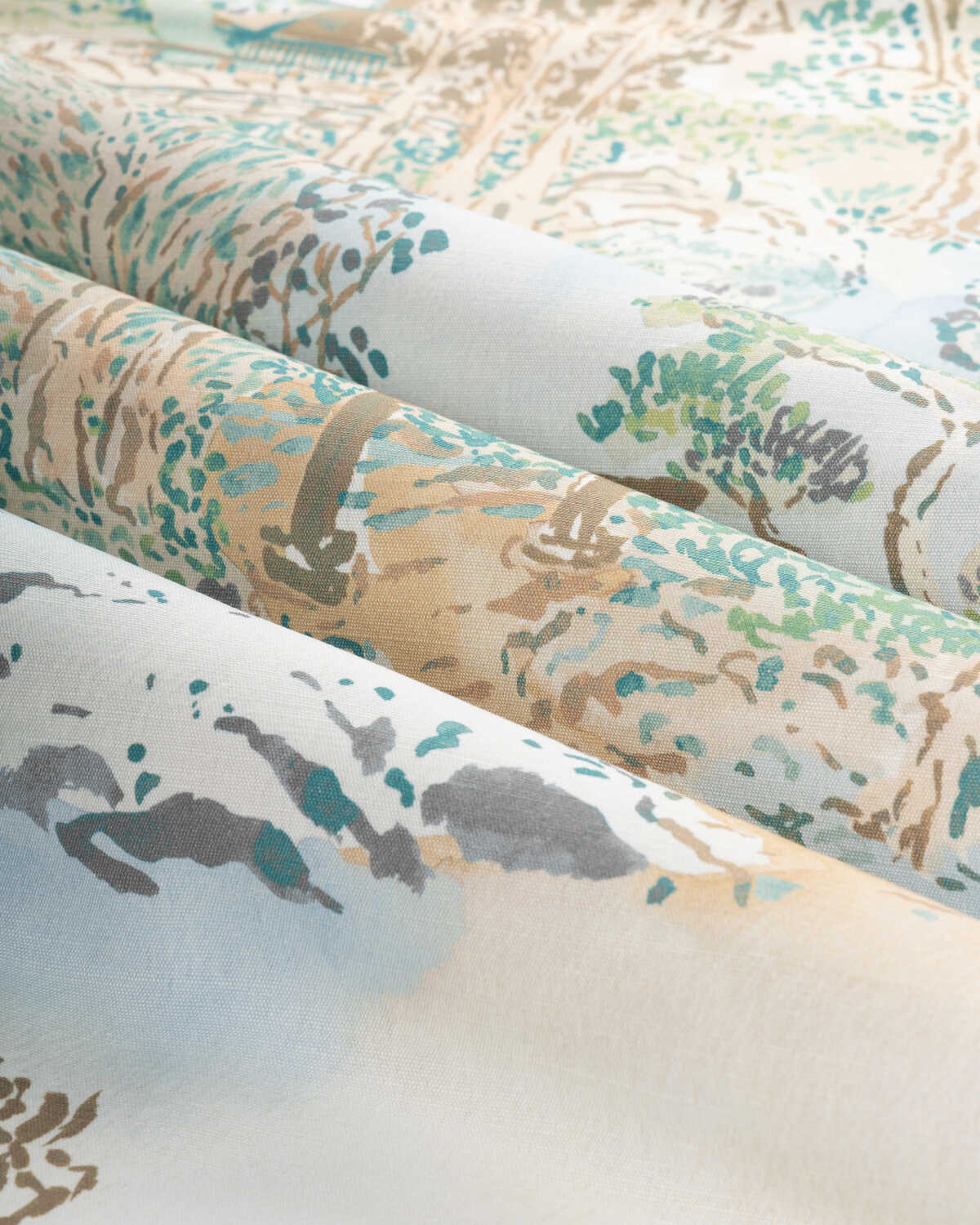 Meiji Print - Aqua - BRUNSCHWIG & FILS Fabric