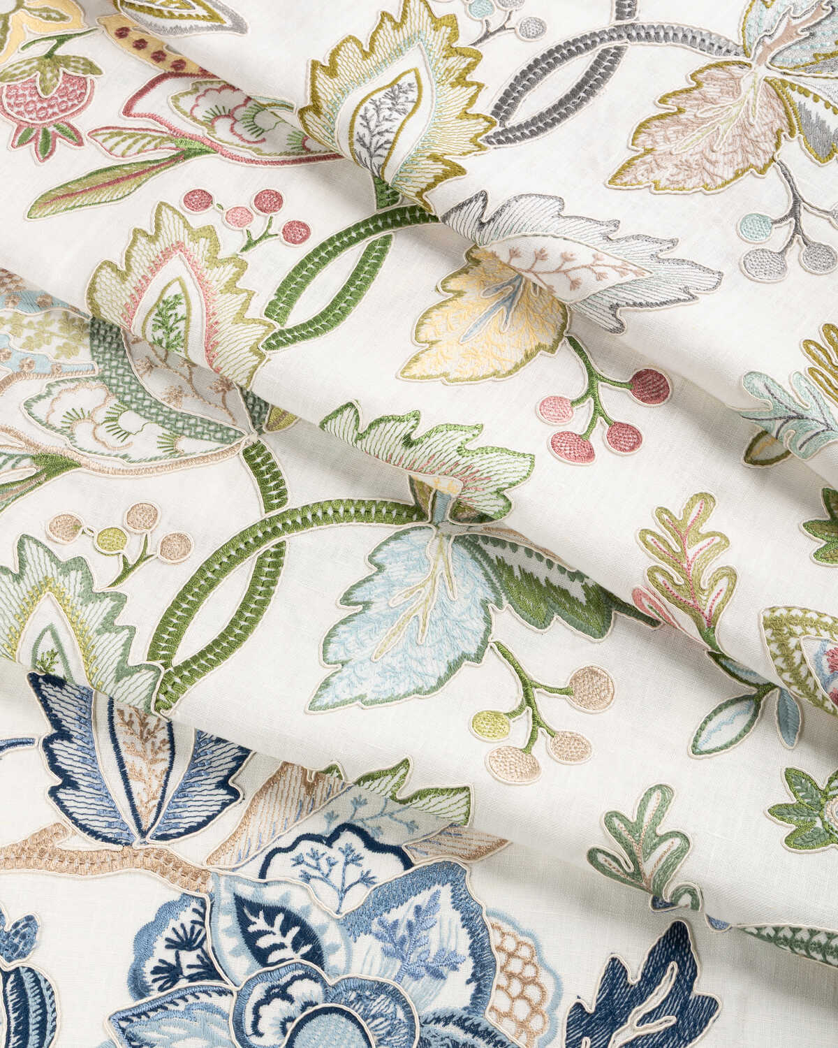 Sierre Emb - Blue - BRUNSCHWIG & FILS Tela