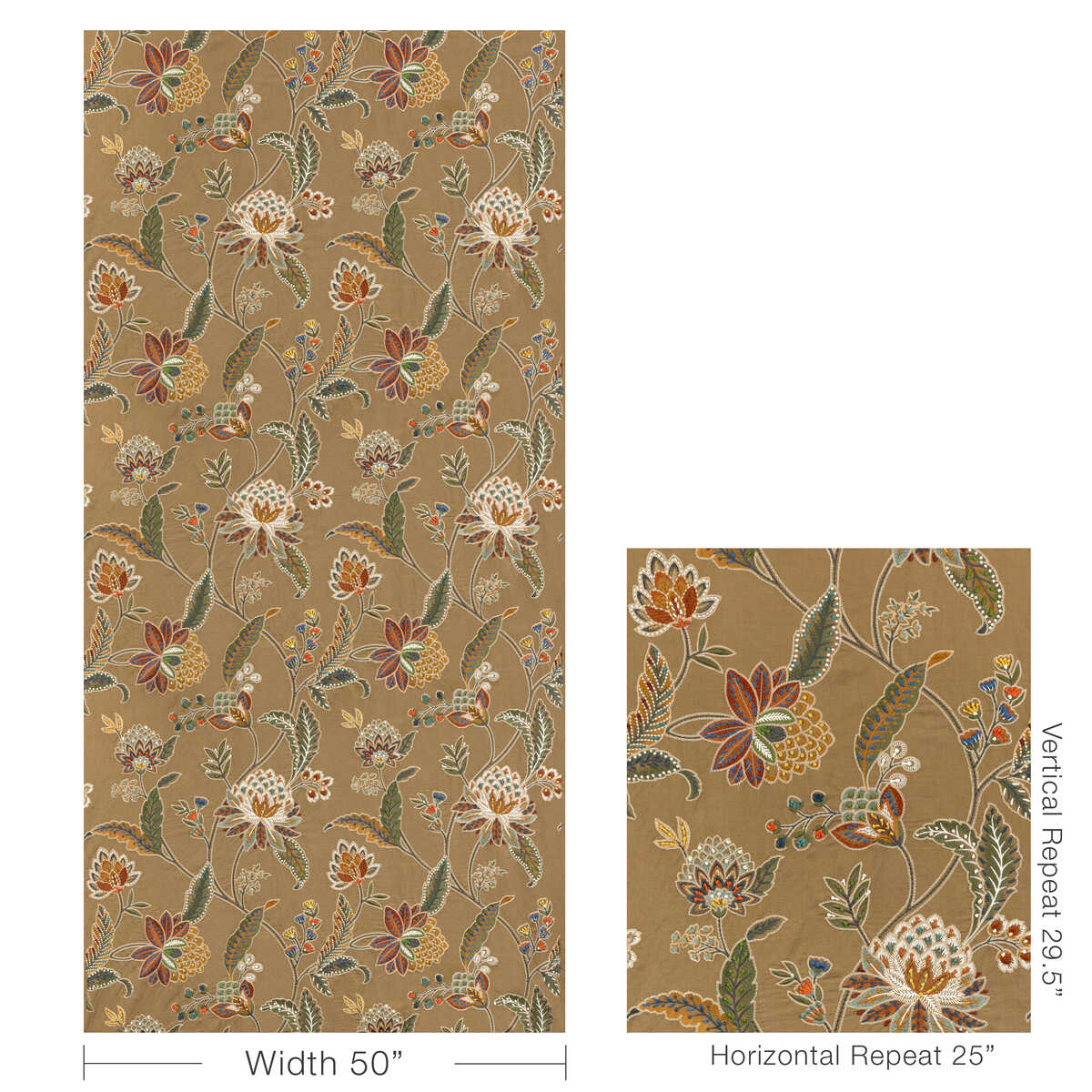 Tropez Emb - Multi - BRUNSCHWIG & FILS Fabric