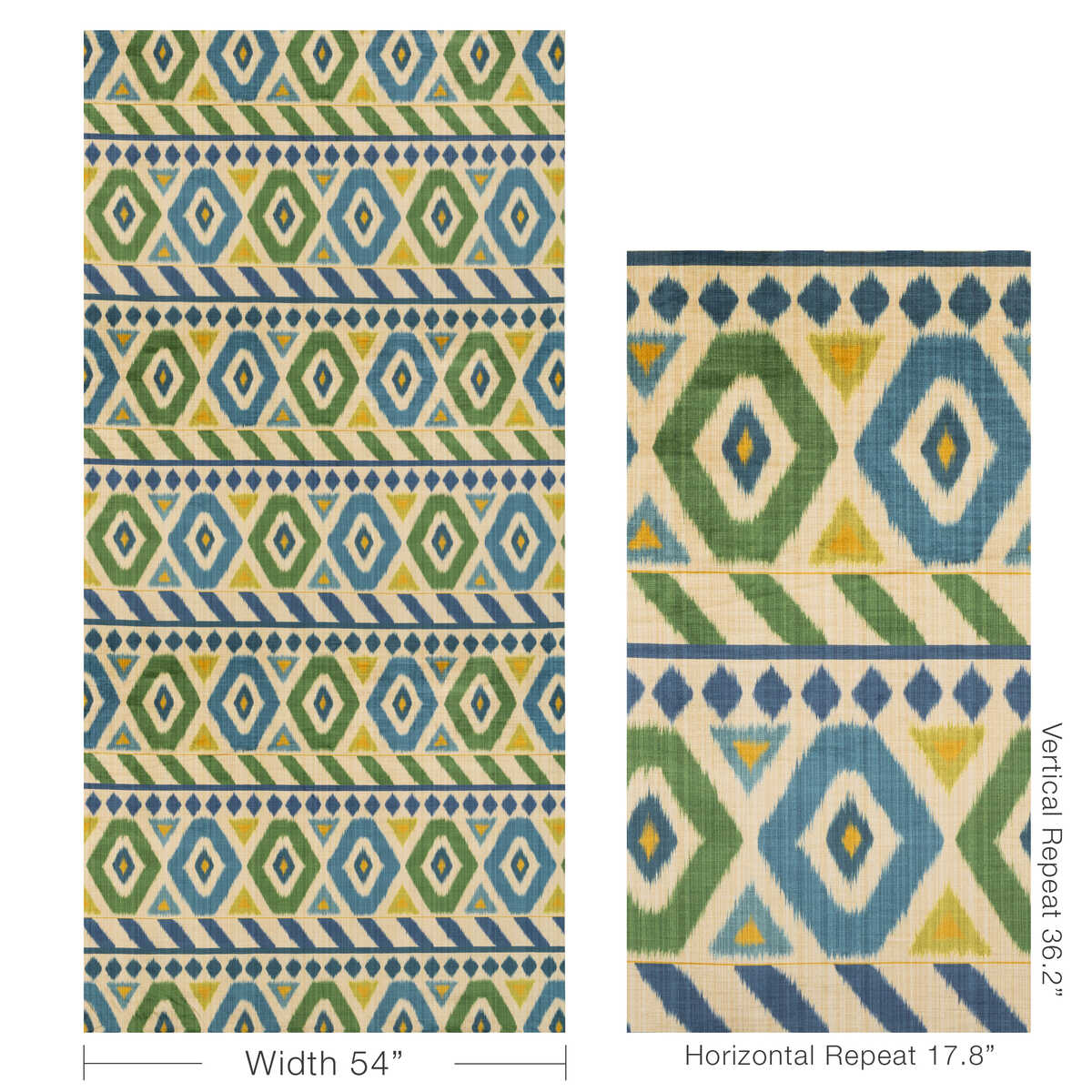 Uzbek Velvet - Green/Blue - BRUNSCHWIG & FILS Fabric