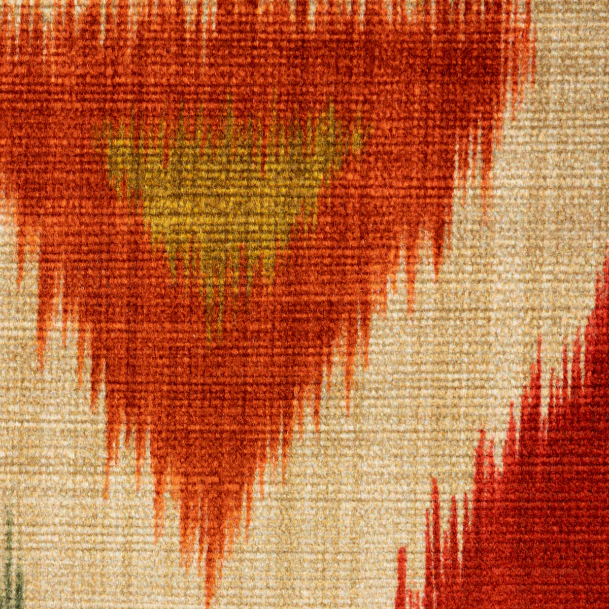 Uzbek Velvet - Green/Red - BRUNSCHWIG & FILS Fabric