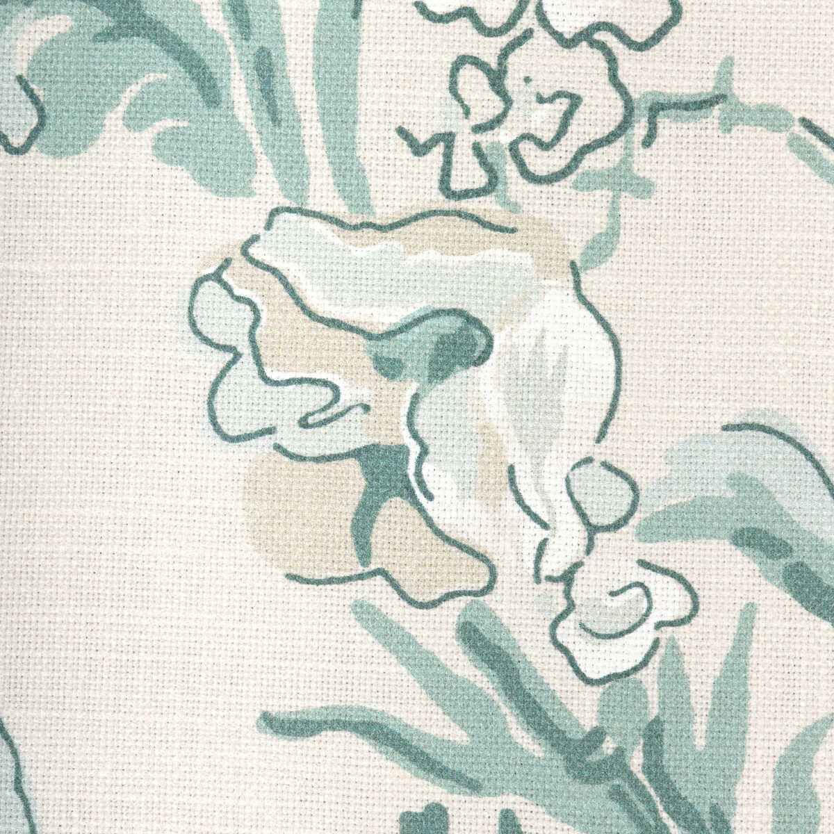 8025127130 Maintenon Print Aqua Brunschwig Fils Fabric - BRUNSCHWIG & FILS Fabric