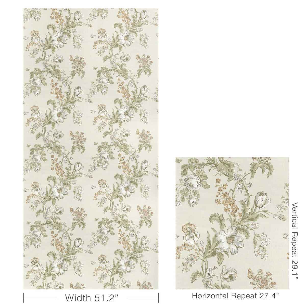802512716110 Maintenon Print Spice Brunschwig Fils Fabric - BRUNSCHWIG & FILS Fabric