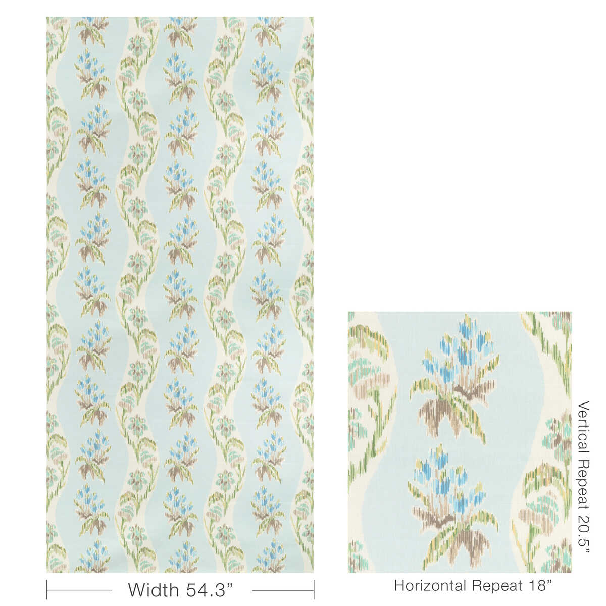 Loring Print - Pool - BRUNSCHWIG & FILS Fabric