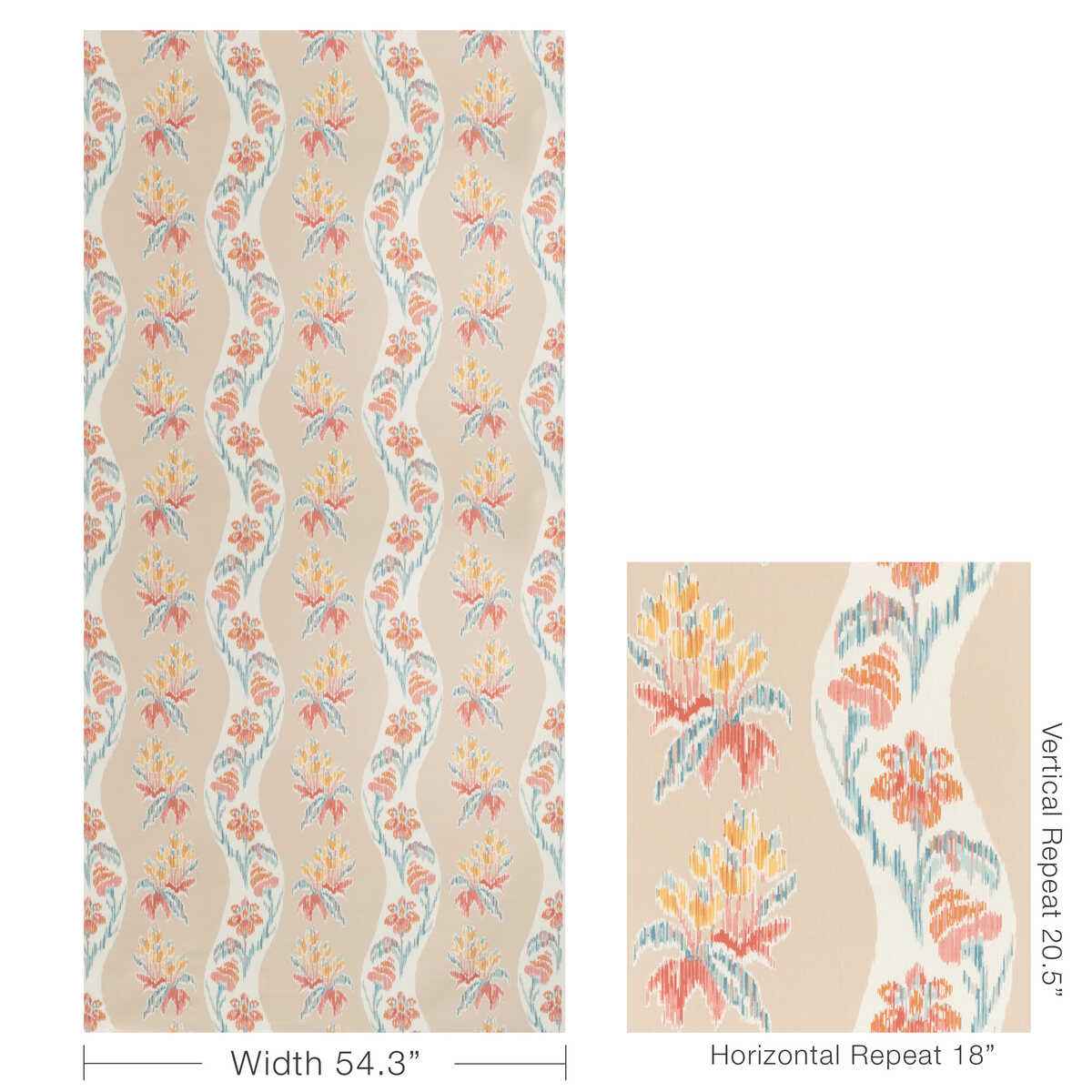 802512916170 Loring Print Spice Brunschwig Fils Fabric - BRUNSCHWIG & FILS Fabric