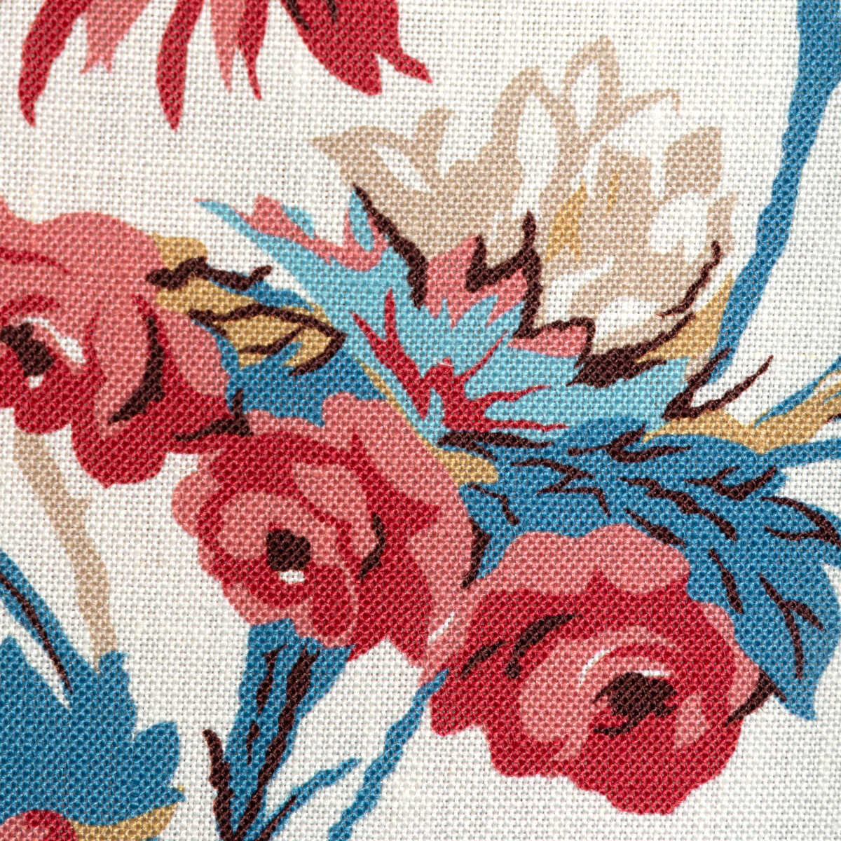 Locklin Print - Red/Blue - BRUNSCHWIG & FILS Fabric