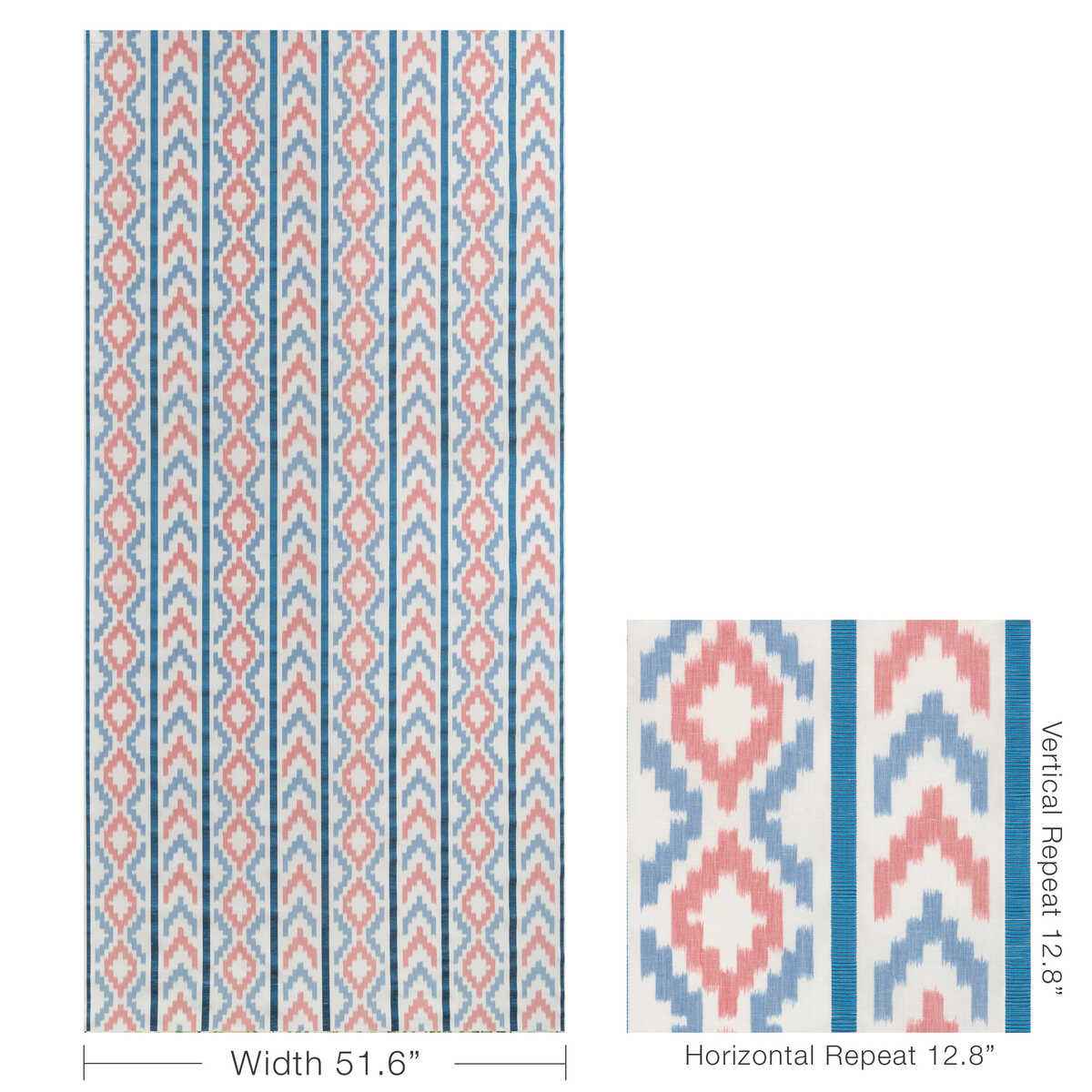 80251351950 Sarlat Warp Print Red Blue Brunschwig Fils Fabric - BRUNSCHWIG & FILS Fabric