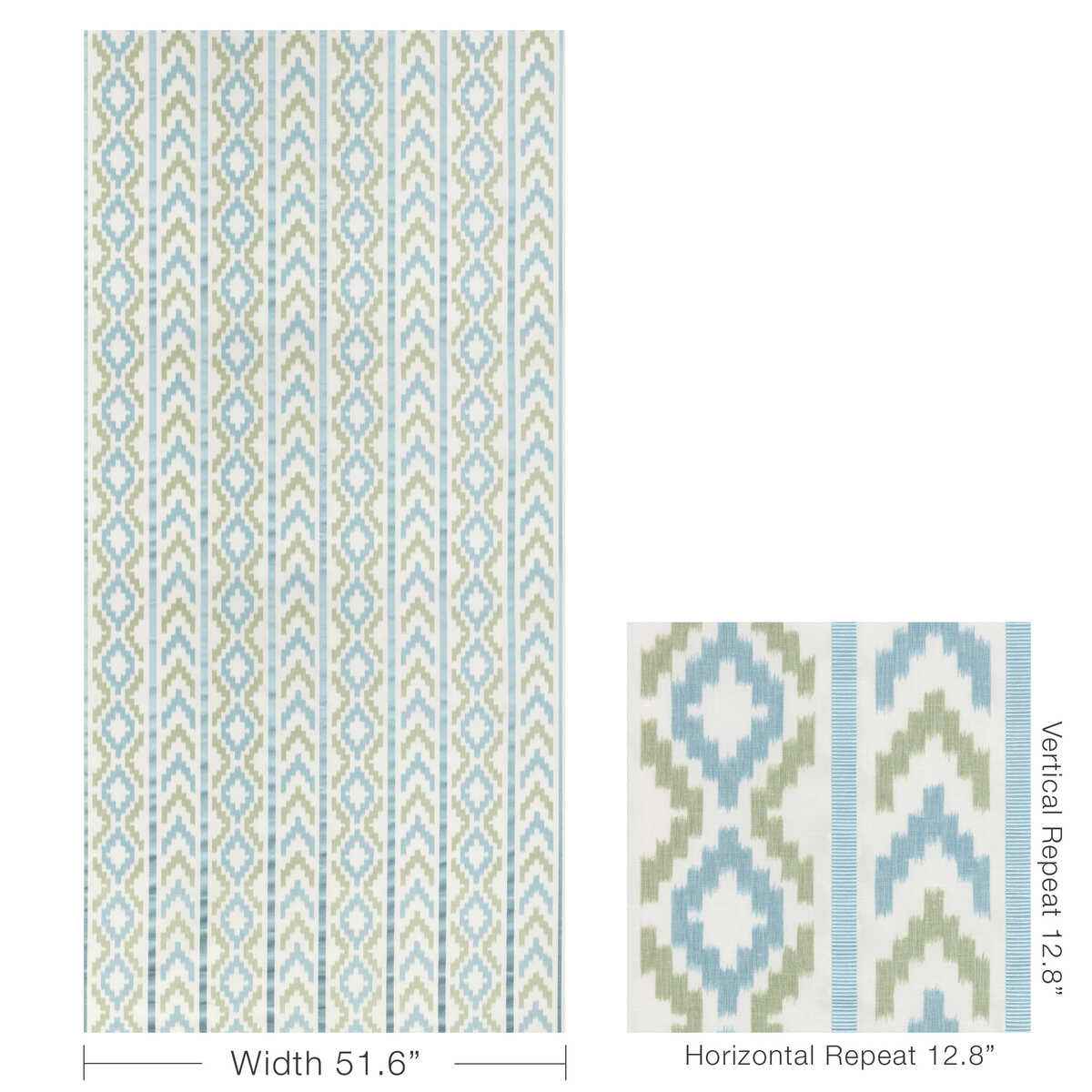 80251353150 Sarlat Warp Print Marine Brunschwig Fils Fabric - BRUNSCHWIG & FILS Fabric