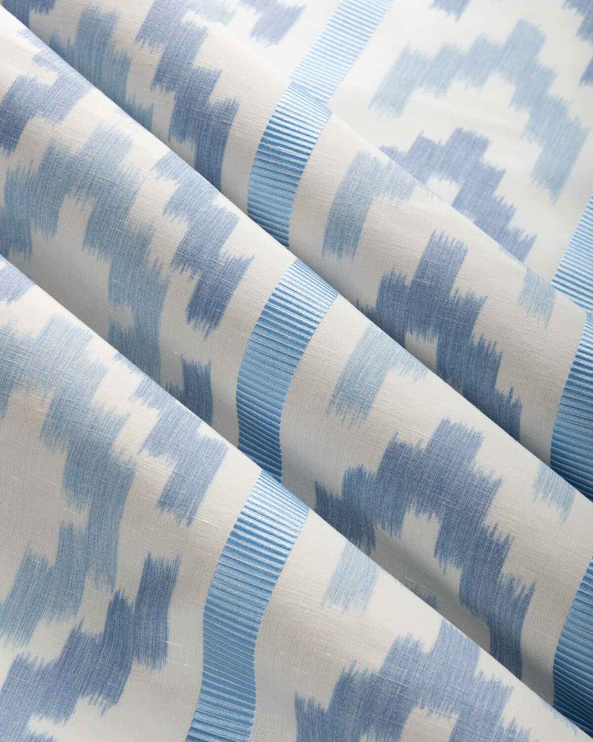 8025135550 Sarlat Warp Print Blue Brunschwig Fils Fabric - BRUNSCHWIG & FILS Fabric