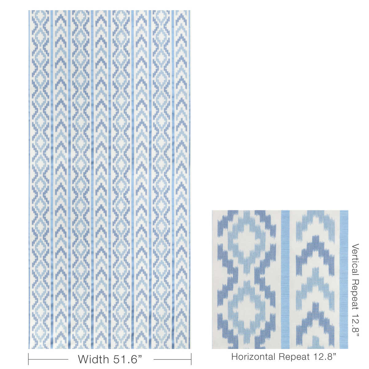 Sarlat Warp Print - Blue - BRUNSCHWIG & FILS Fabric
