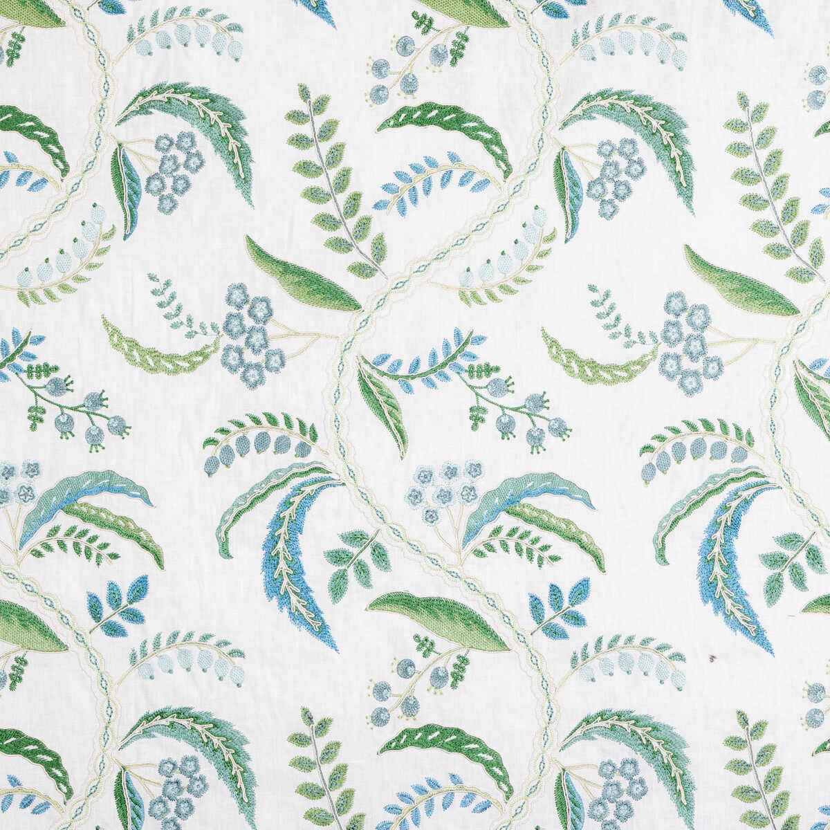 80251361530 Genive Emb Lagoon Brunschwig Fils Fabric