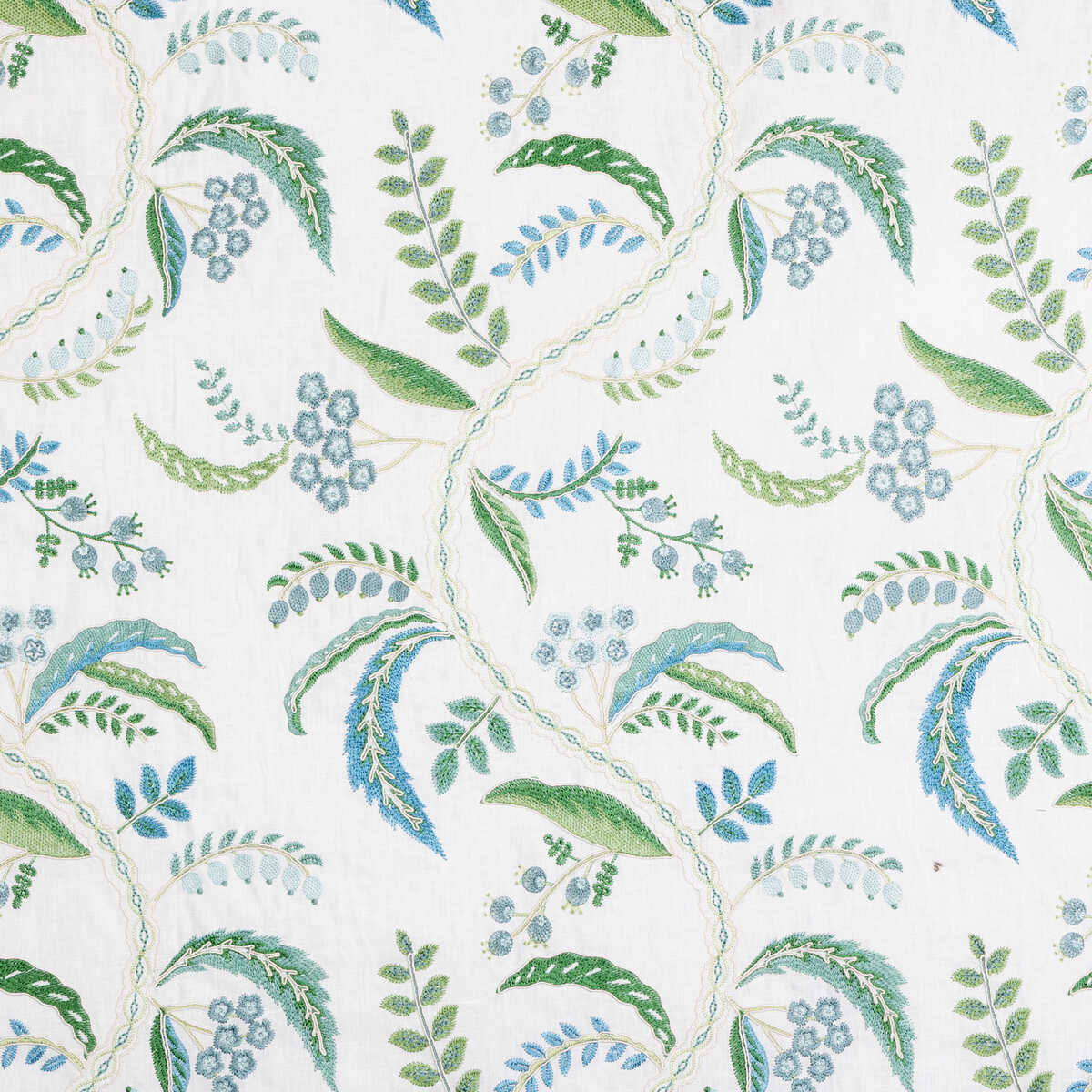 Genive Emb - Lagoon - BRUNSCHWIG & FILS Fabric