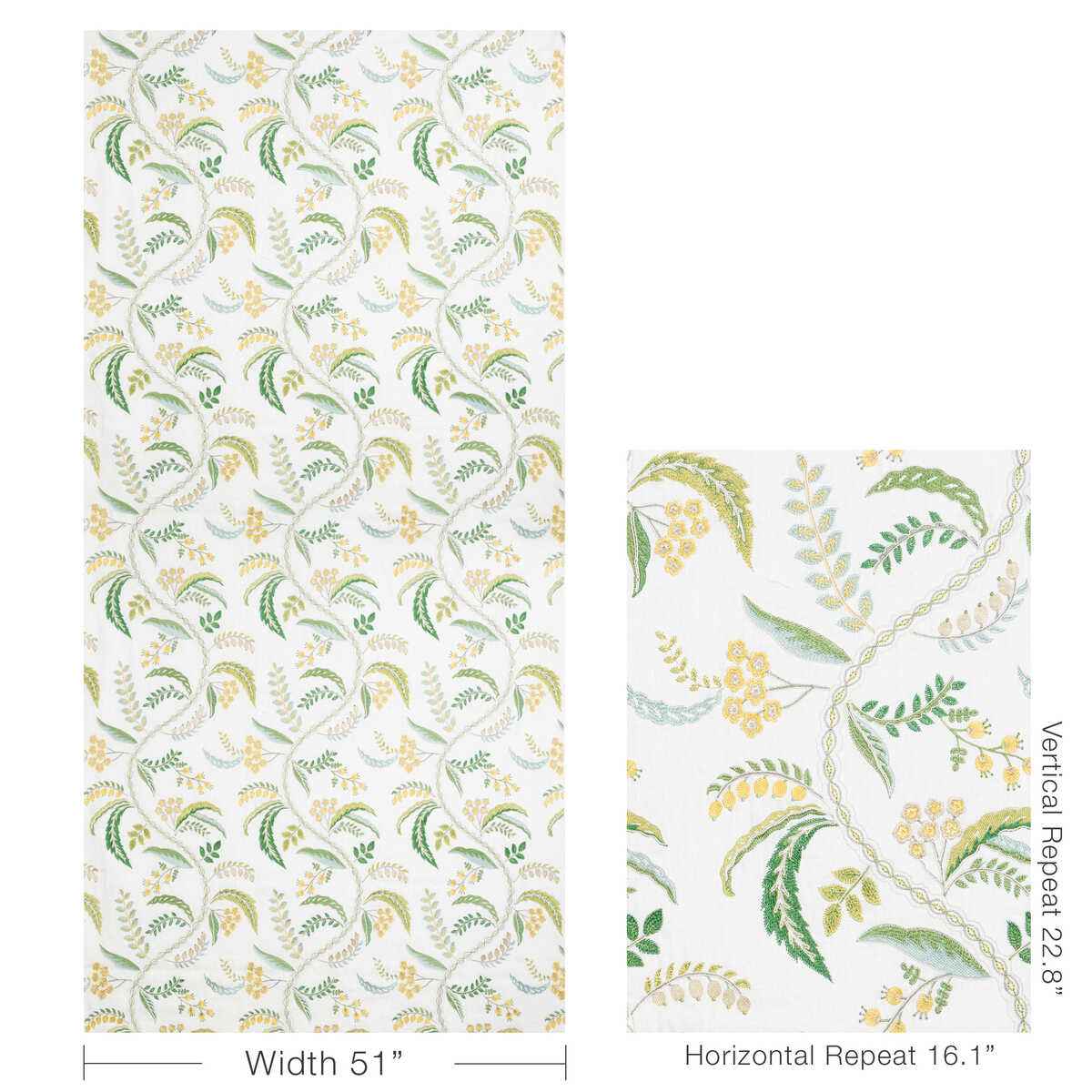 80251363400 Genive Emb Vert Soleil Brunschwig Fils Fabric - BRUNSCHWIG & FILS Fabric