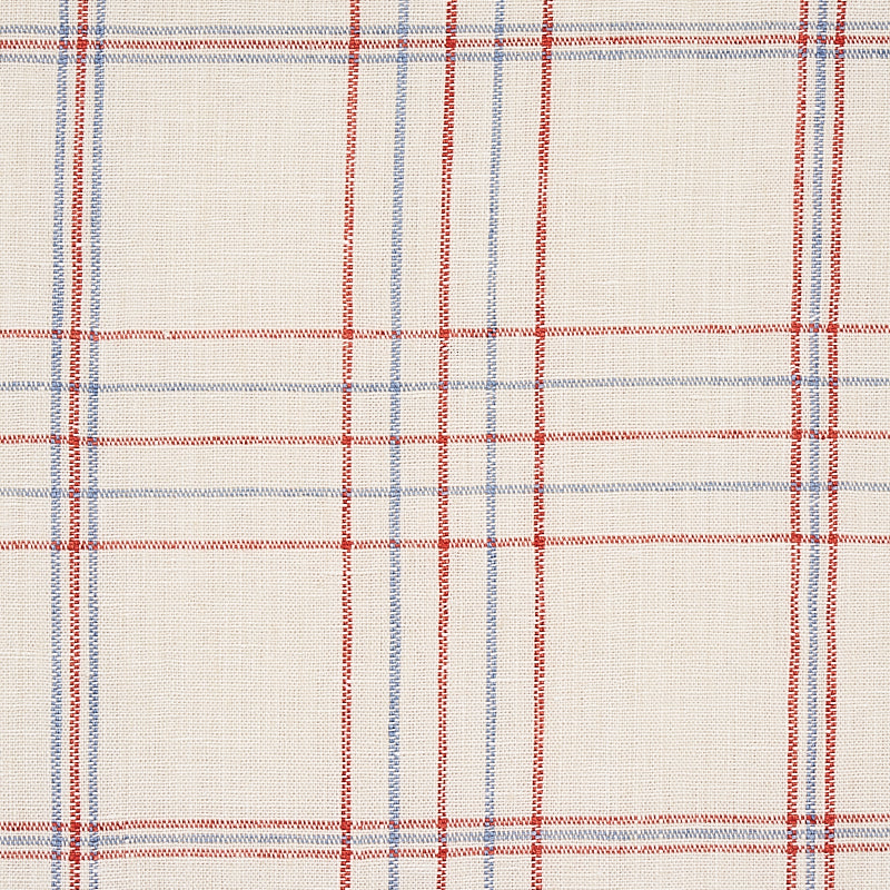 NILS-PLAID-LINEN-RED-SCHUMACHER-80300 - Schumacher Fabric