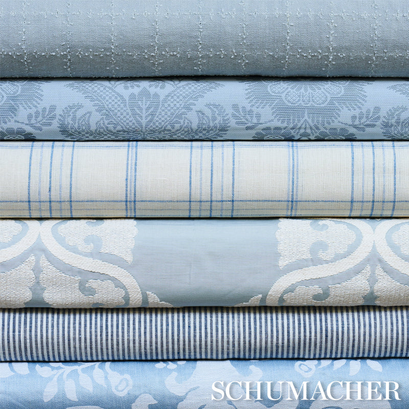 NILS-PLAID-LINEN-BLUE-SCHUMACHER-80301 - Schumacher Fabric