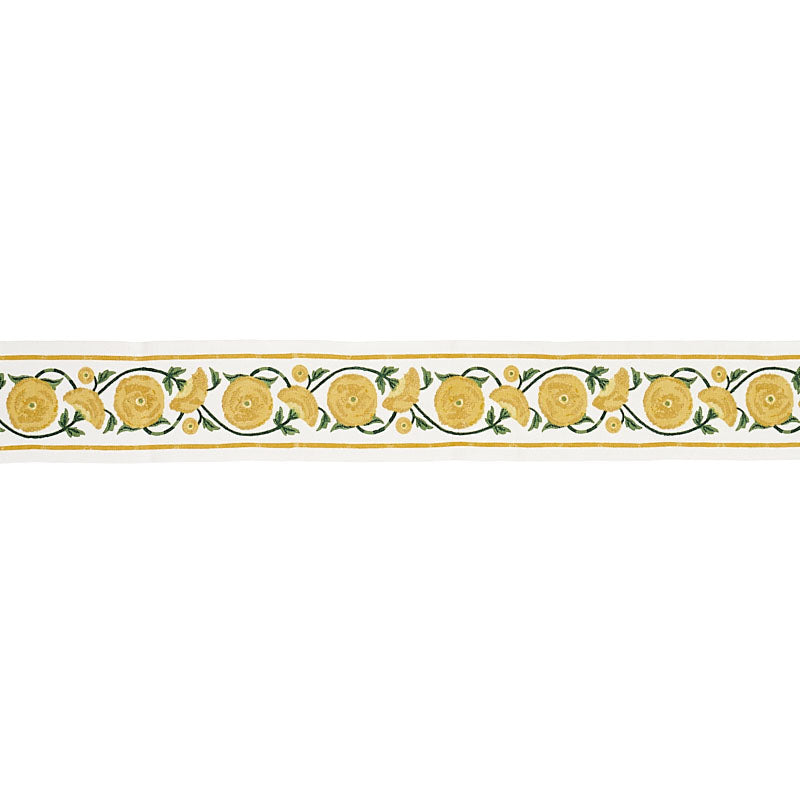SARANDA-FLOWER-EMBROIDERY-TAPE-MARIGOLD-SCHUMACHER-80391 - Schumacher Trim