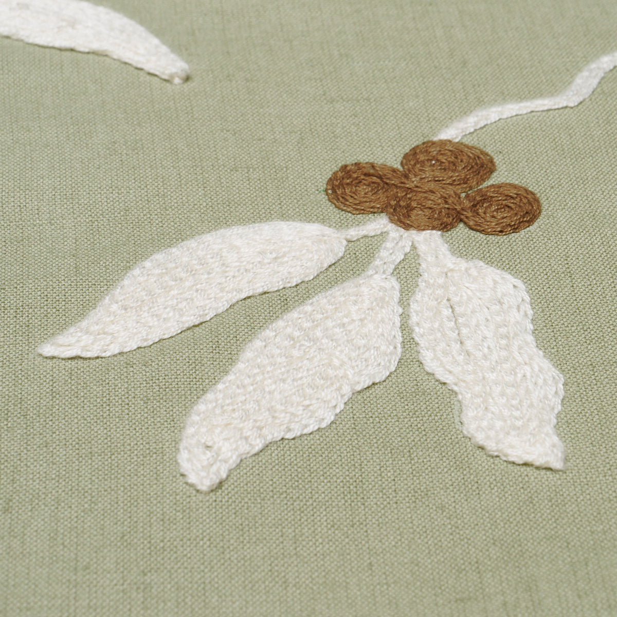 Lilla Embroidery - Olive - Schumacher 80433 Fabric - Schumacher Fabric